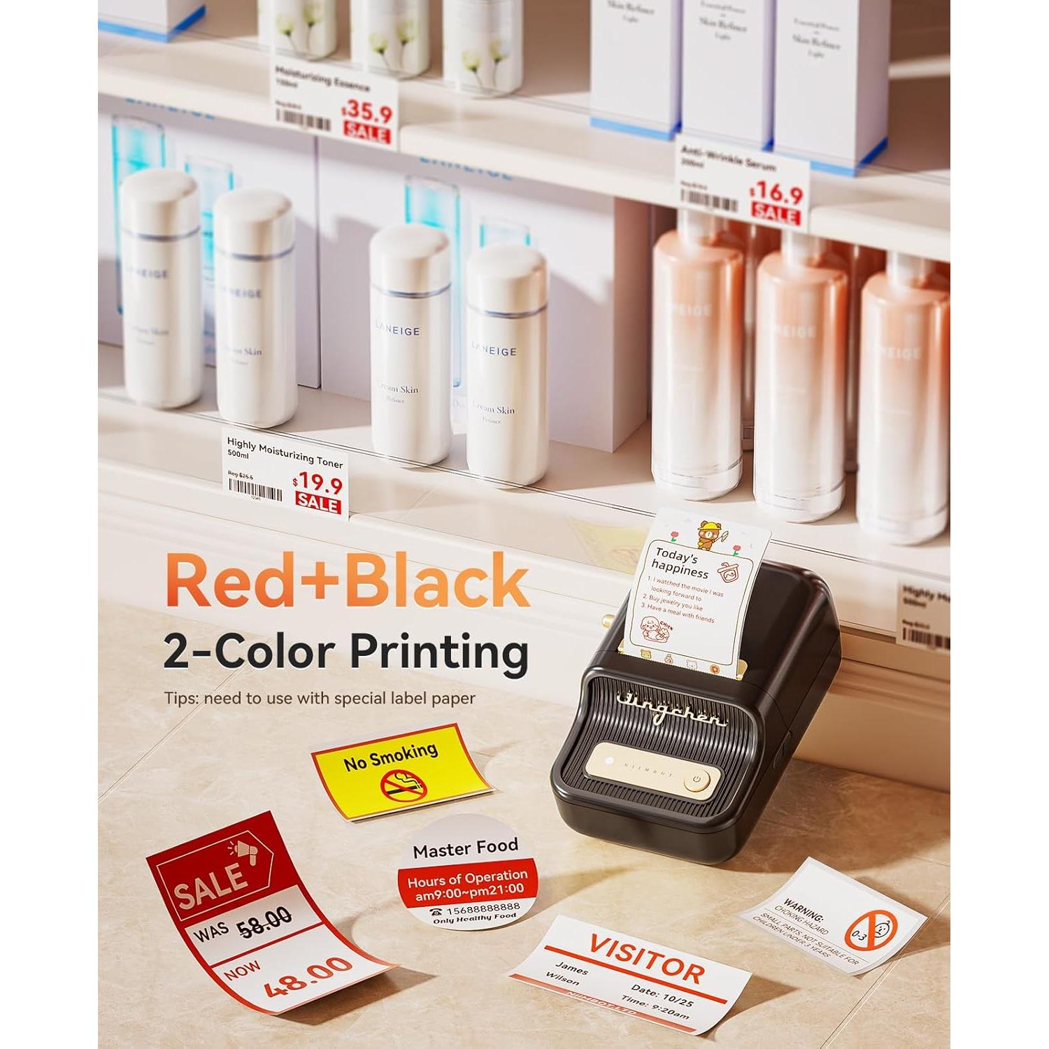 Impresora de Etiquetas NIIMBOT B21 Pro 300DPI Portátil Negra