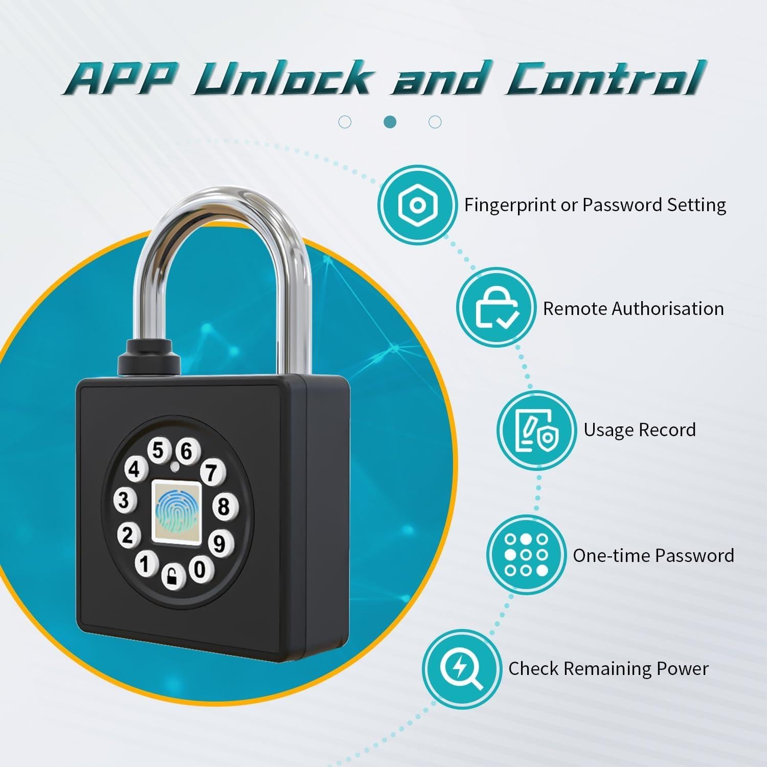 Candado Biométrico SFW GS55S con Huella Dactilar y APP