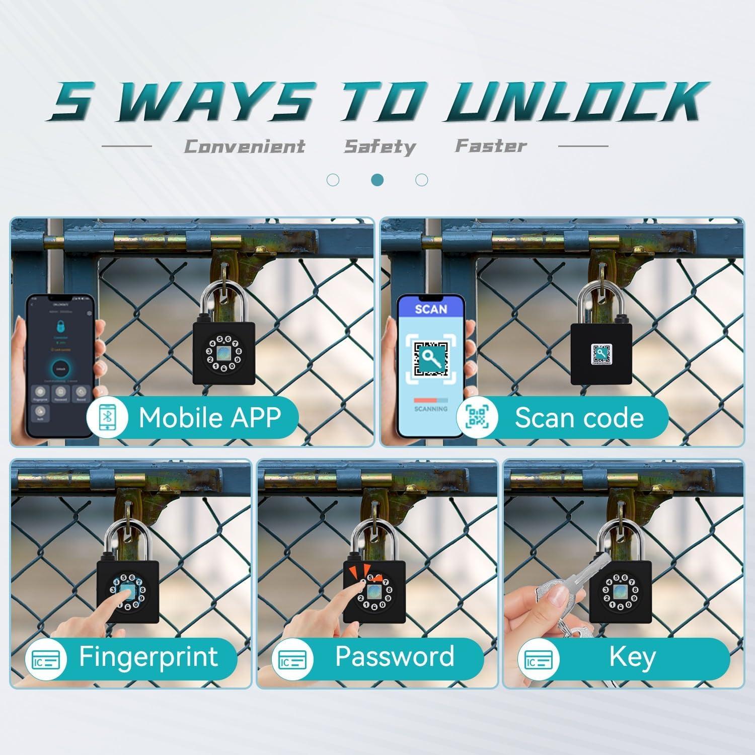 Candado Biométrico SFW GS55S con Huella Dactilar y APP