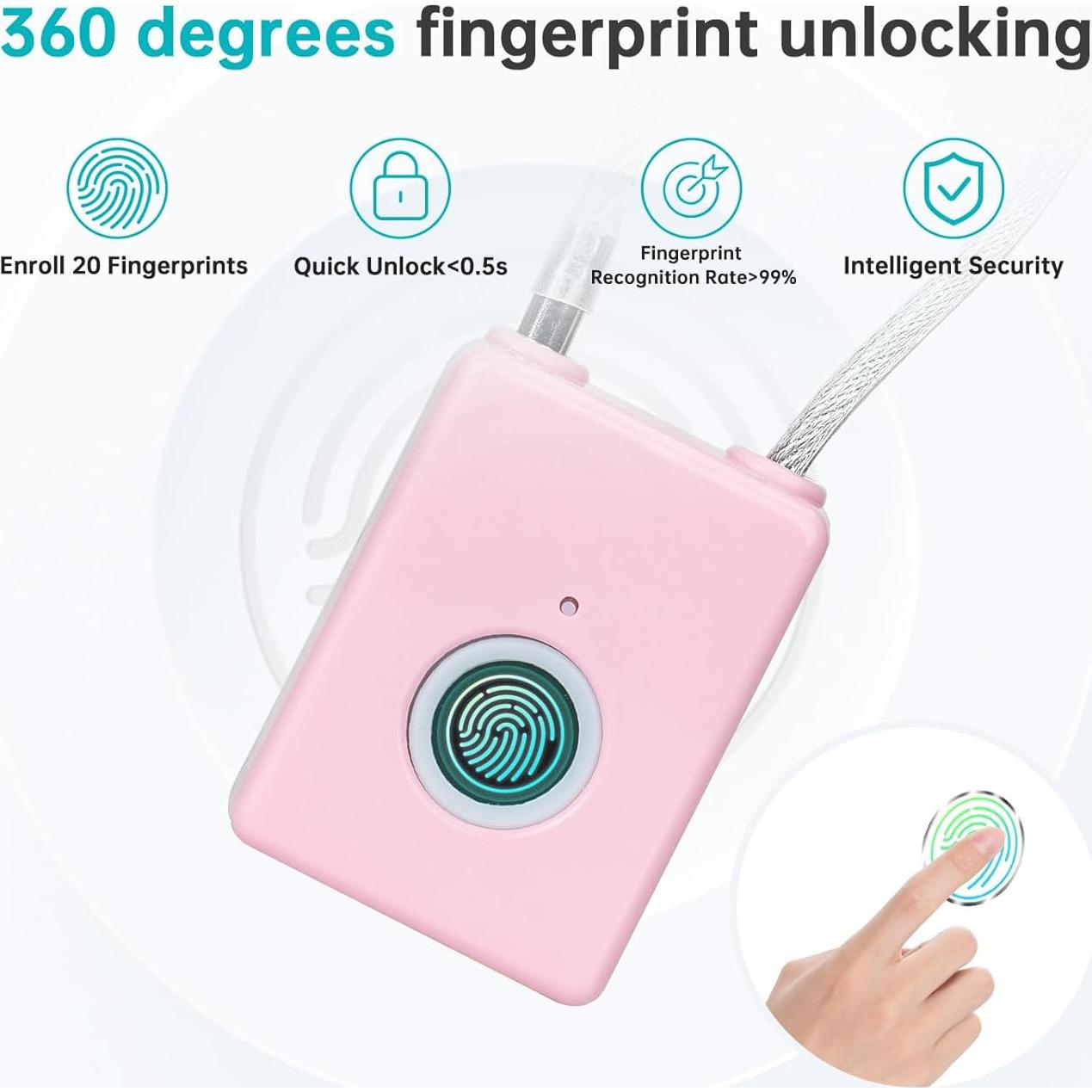 Candado Biométrico de Huella Dactilar LEELEN Rosa II