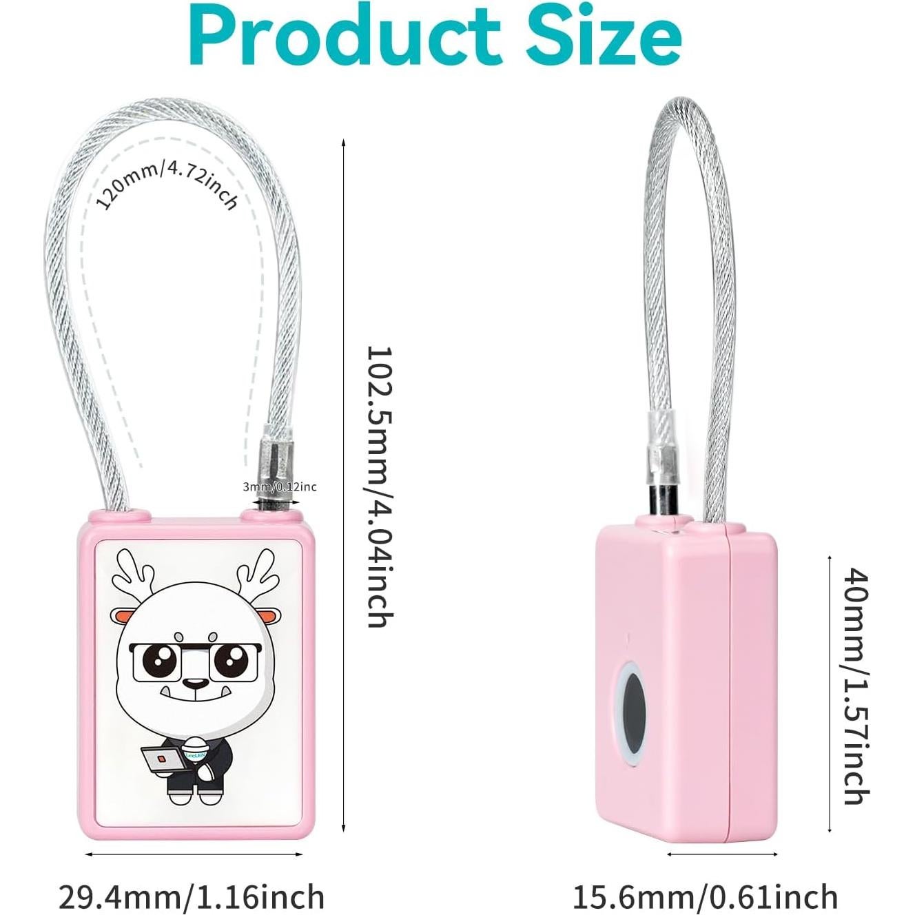 Candado Biométrico de Huella Dactilar LEELEN Rosa II