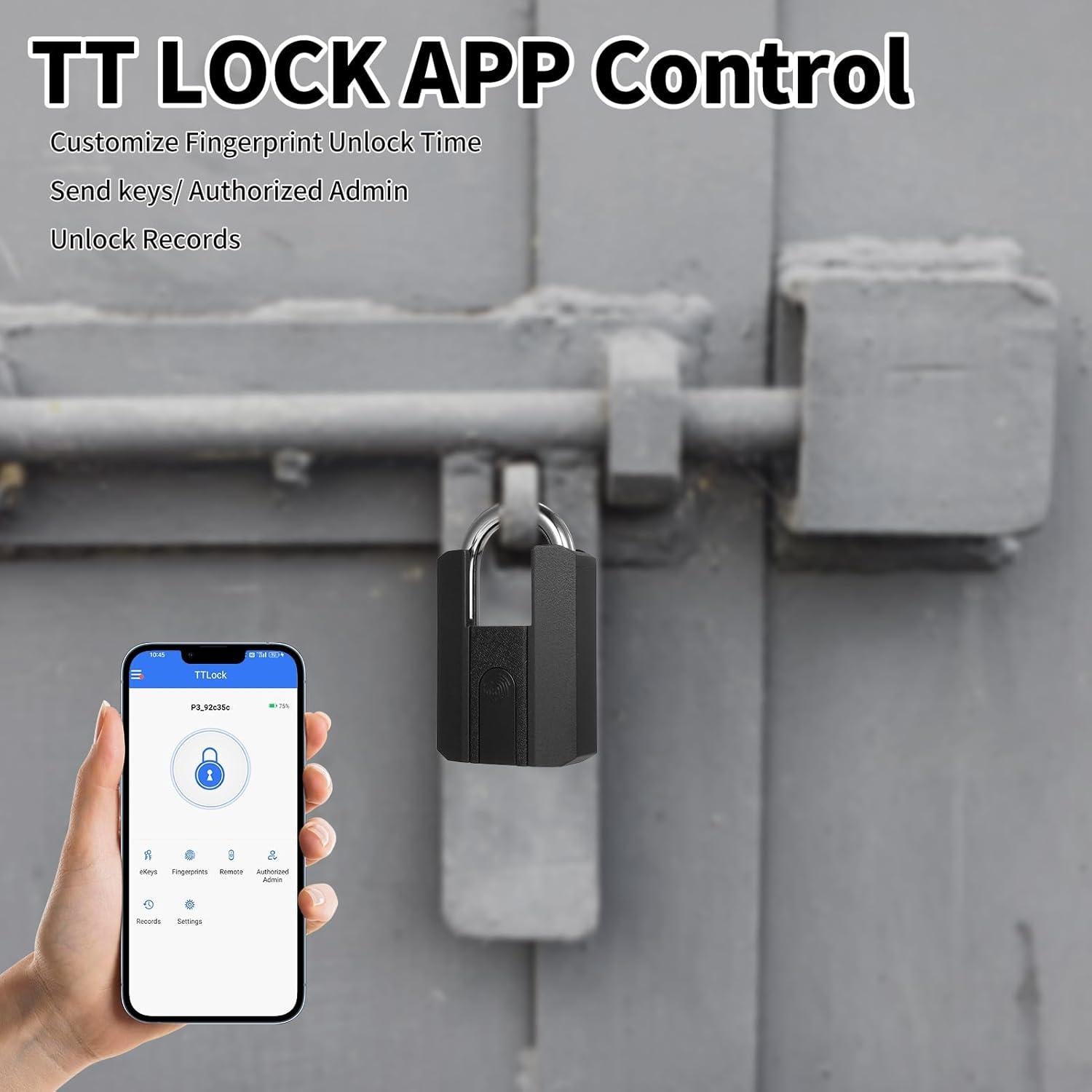 Candado Inteligente de Huella Dactilar Karlak 10mm Impermeable