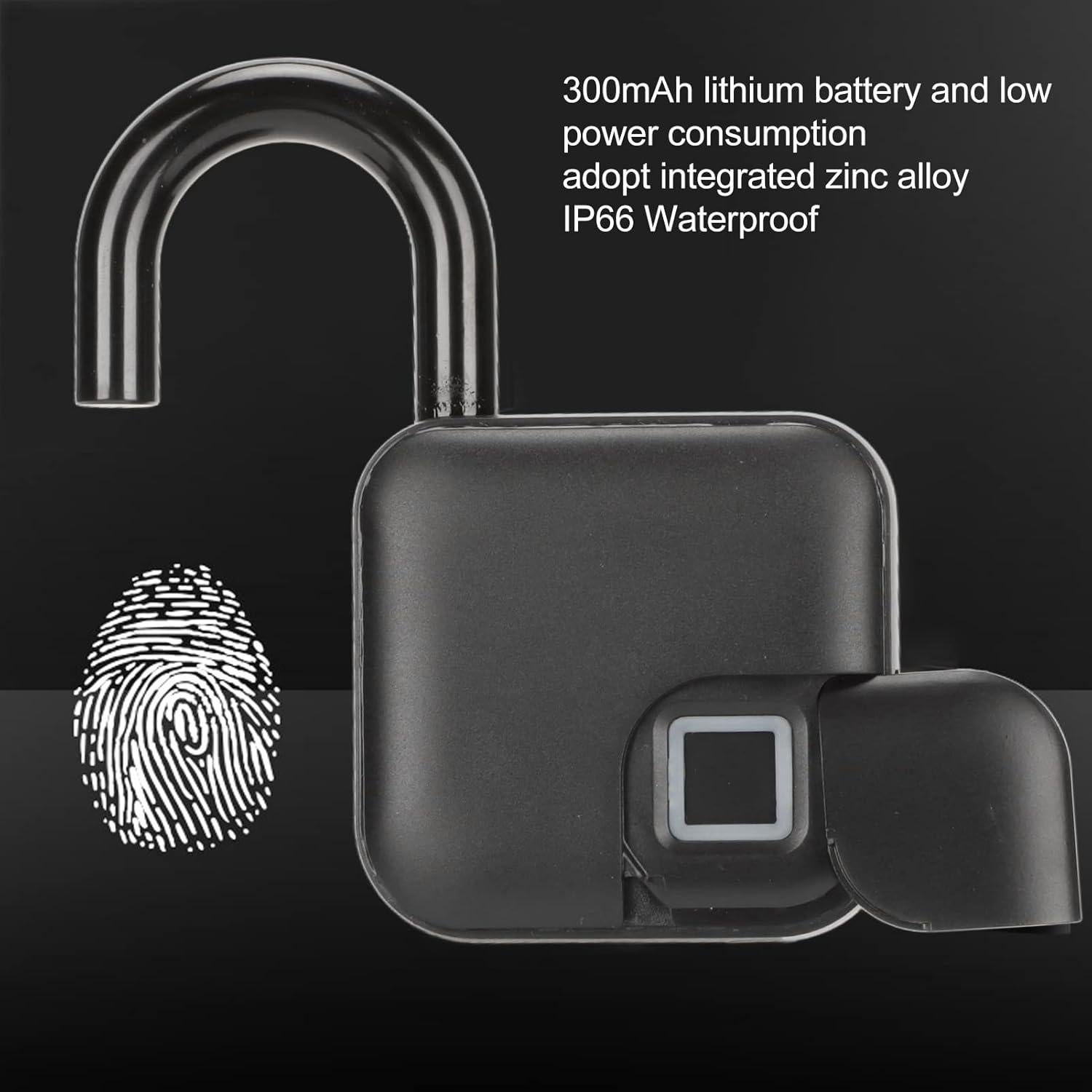 Candado Biométrico Inteligente Lsrwhnyy con Huella Dactilar IP65