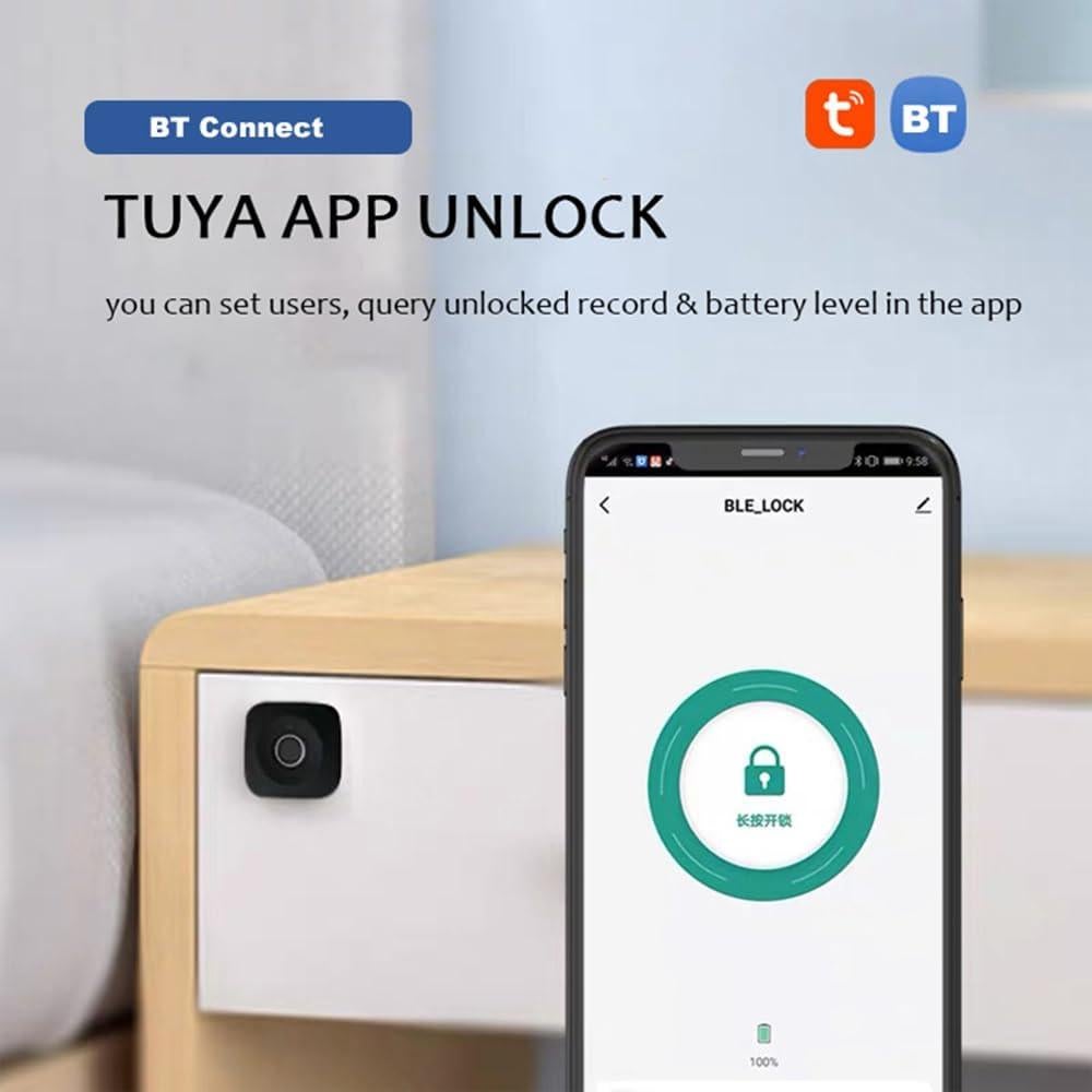 Cerradura Biométrica Docooler para Armarios - Control APP Bluetooth