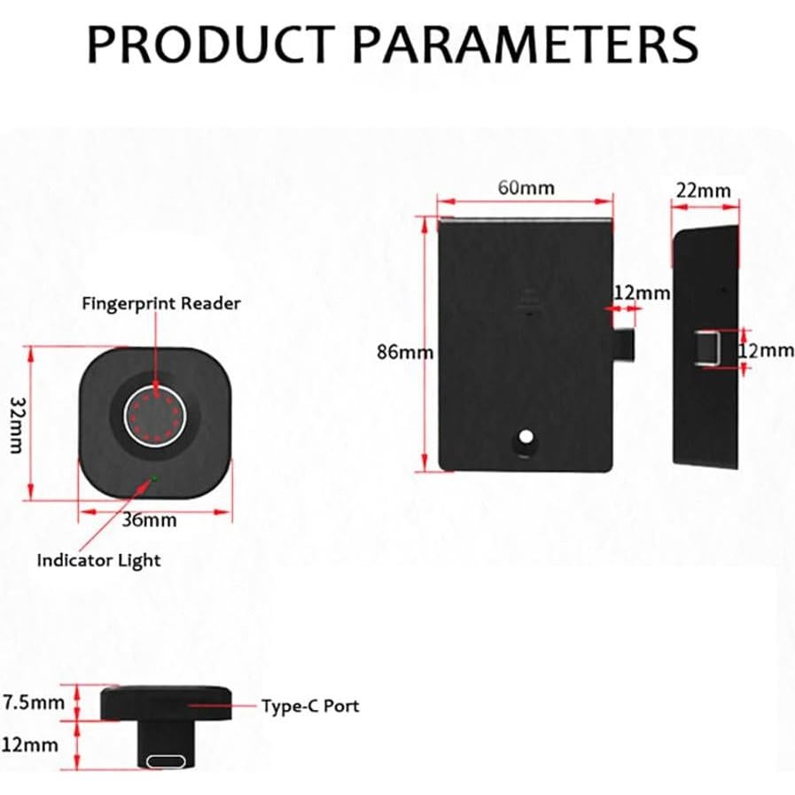 Cerradura Biométrica Docooler para Armarios - Control APP Bluetooth