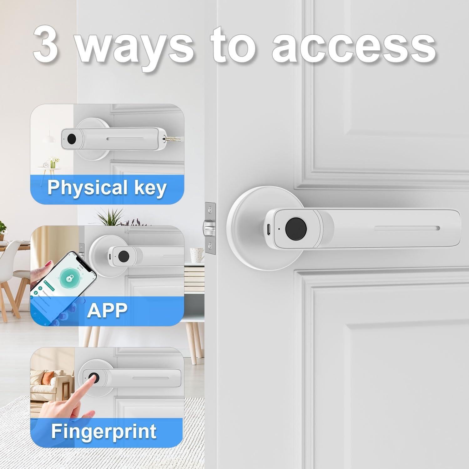 Cerradura Biométrica IKOED TY140 Plata con App y Huella Dactilar