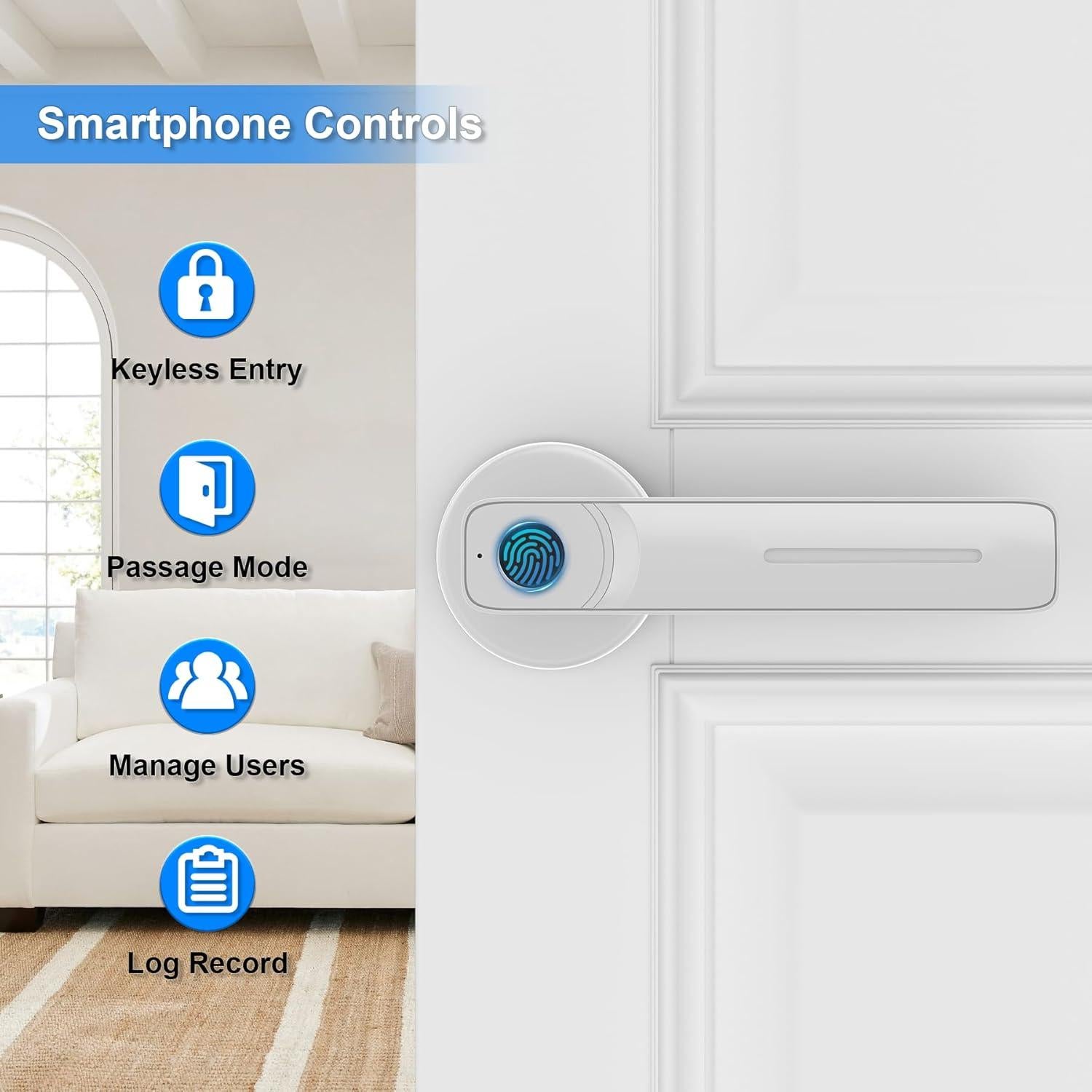 Cerradura Biométrica IKOED TY140 Plata con App y Huella Dactilar