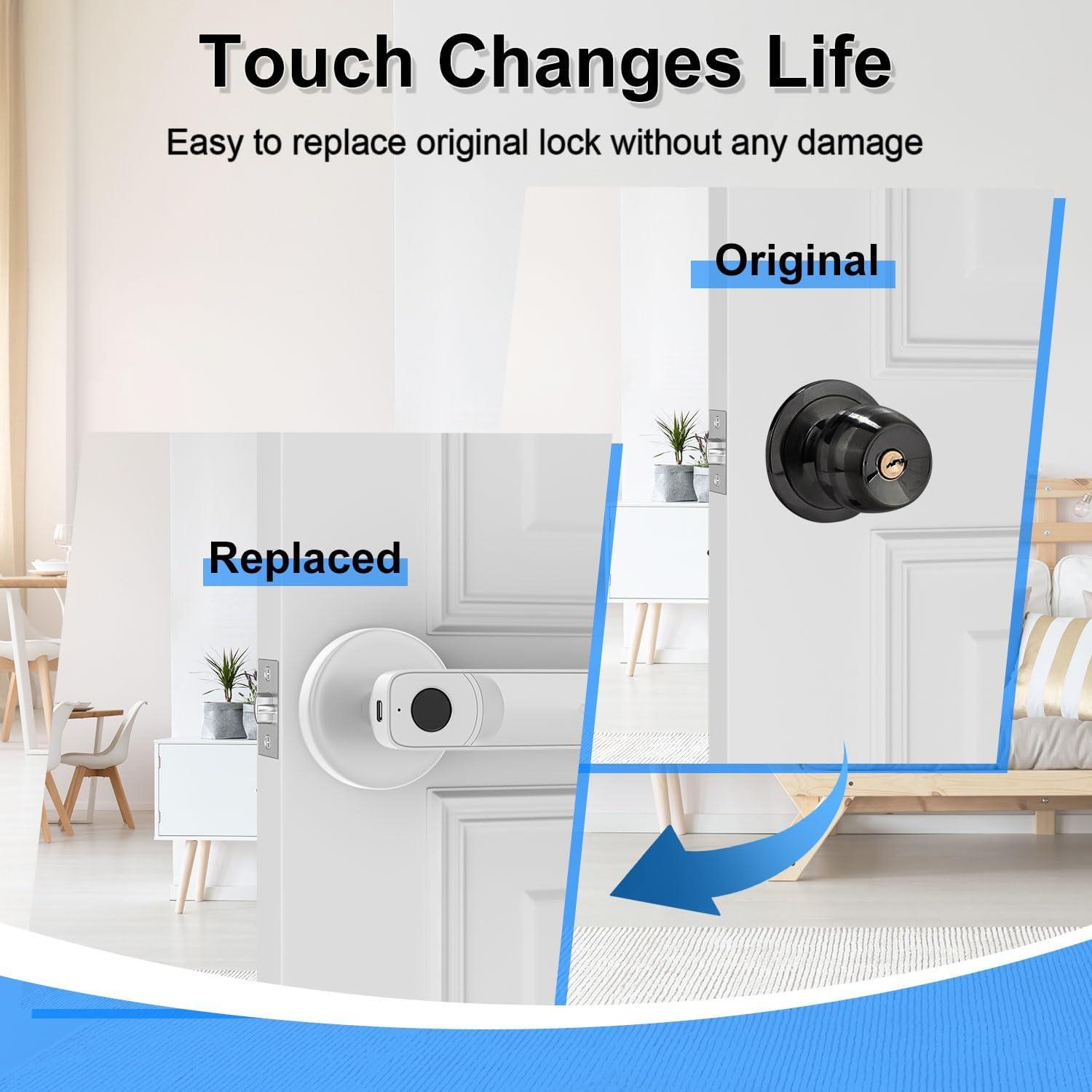 Cerradura Biométrica IKOED TY140 Plata con App y Huella Dactilar