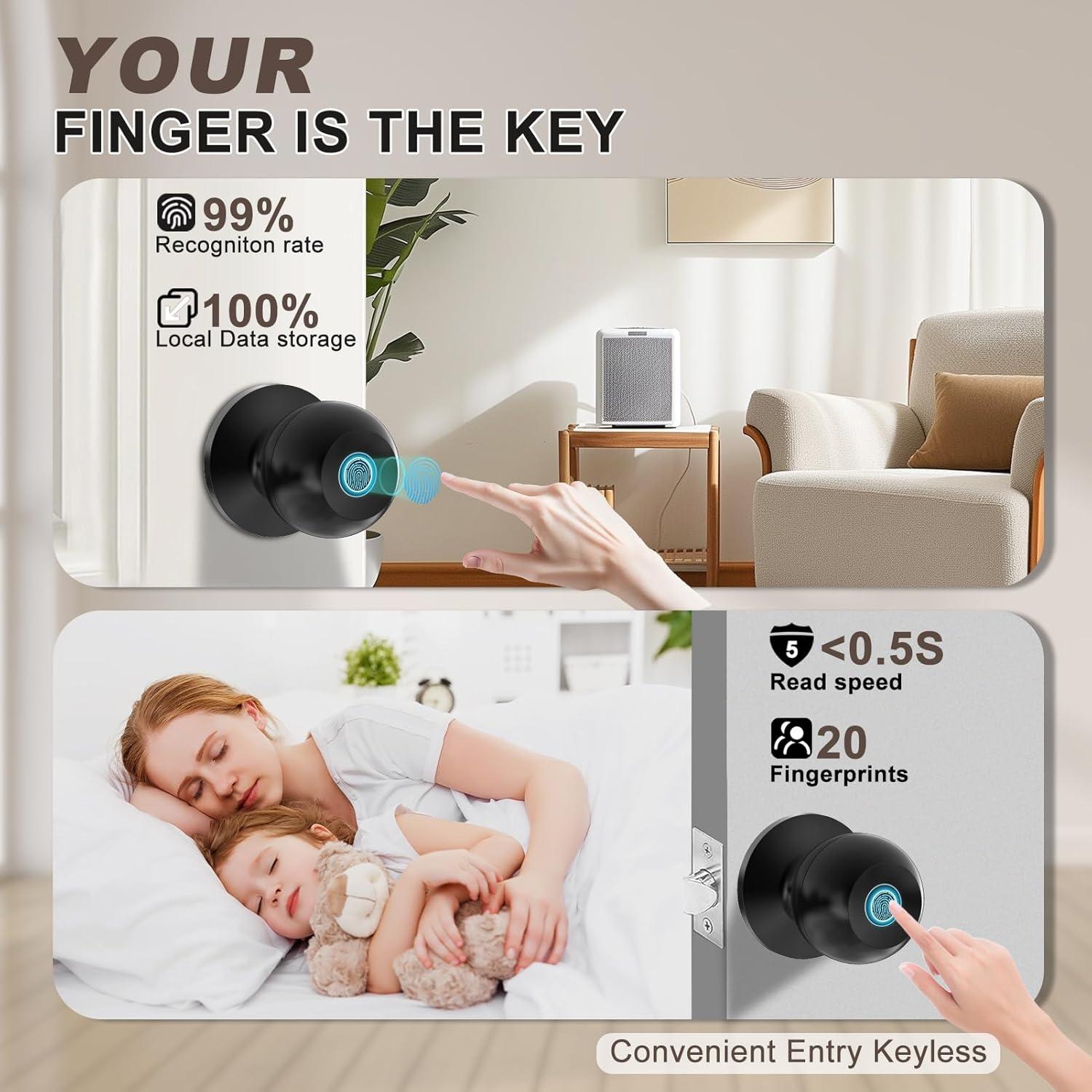 Cerradura Biométrica Usteetic CL02 con Huella Dactilar y App