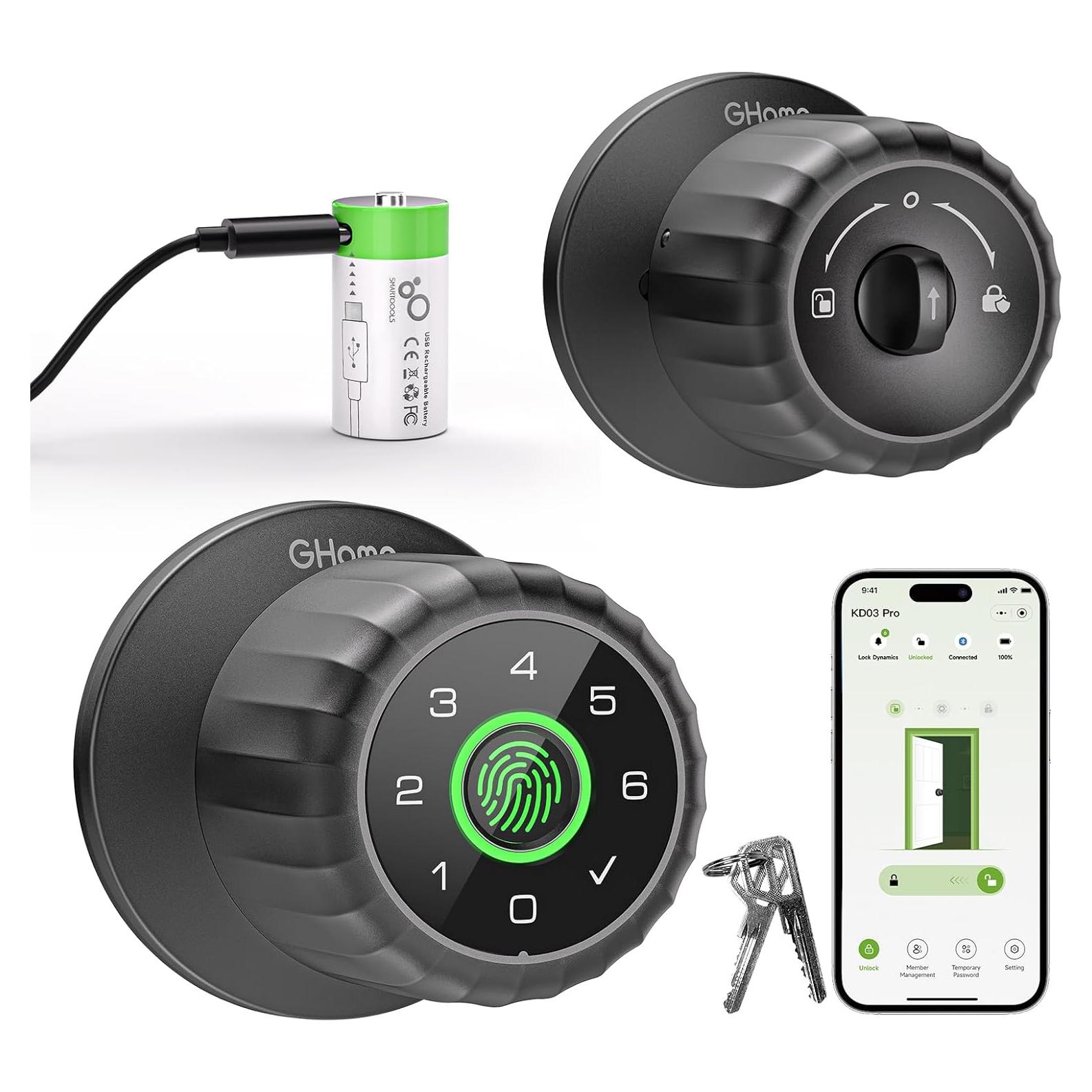 Cerradura Inteligente GHome KD03 PRO con Huella Dactilar y App