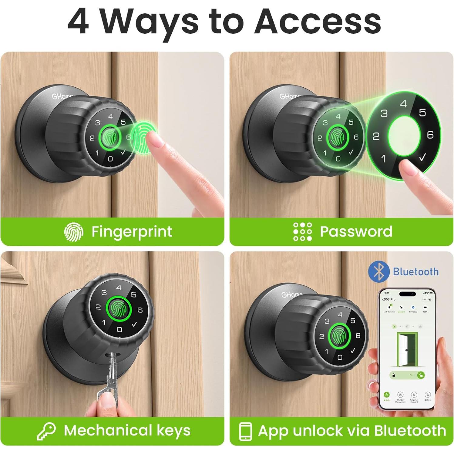 Cerradura Inteligente GHome KD03 PRO con Huella Dactilar y App