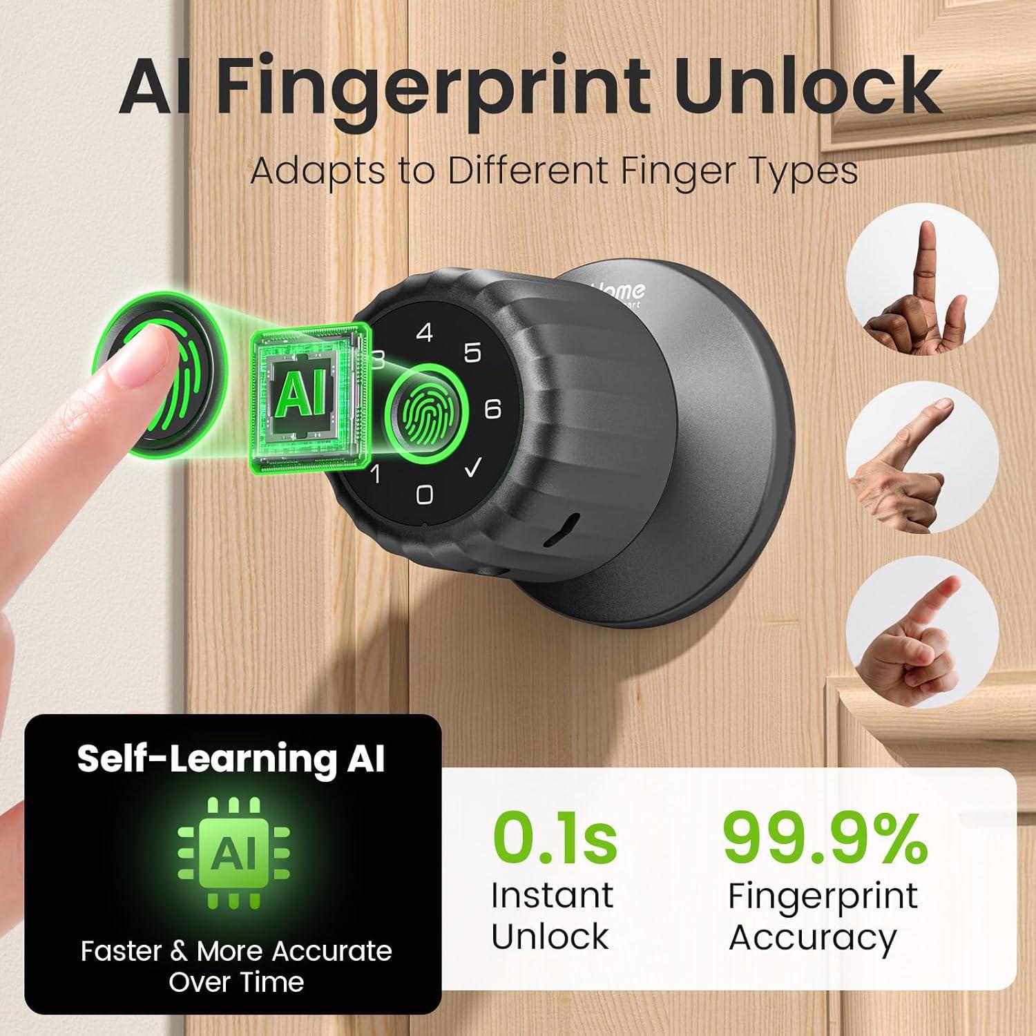 Cerradura Inteligente GHome KD03 PRO con Huella Dactilar y App