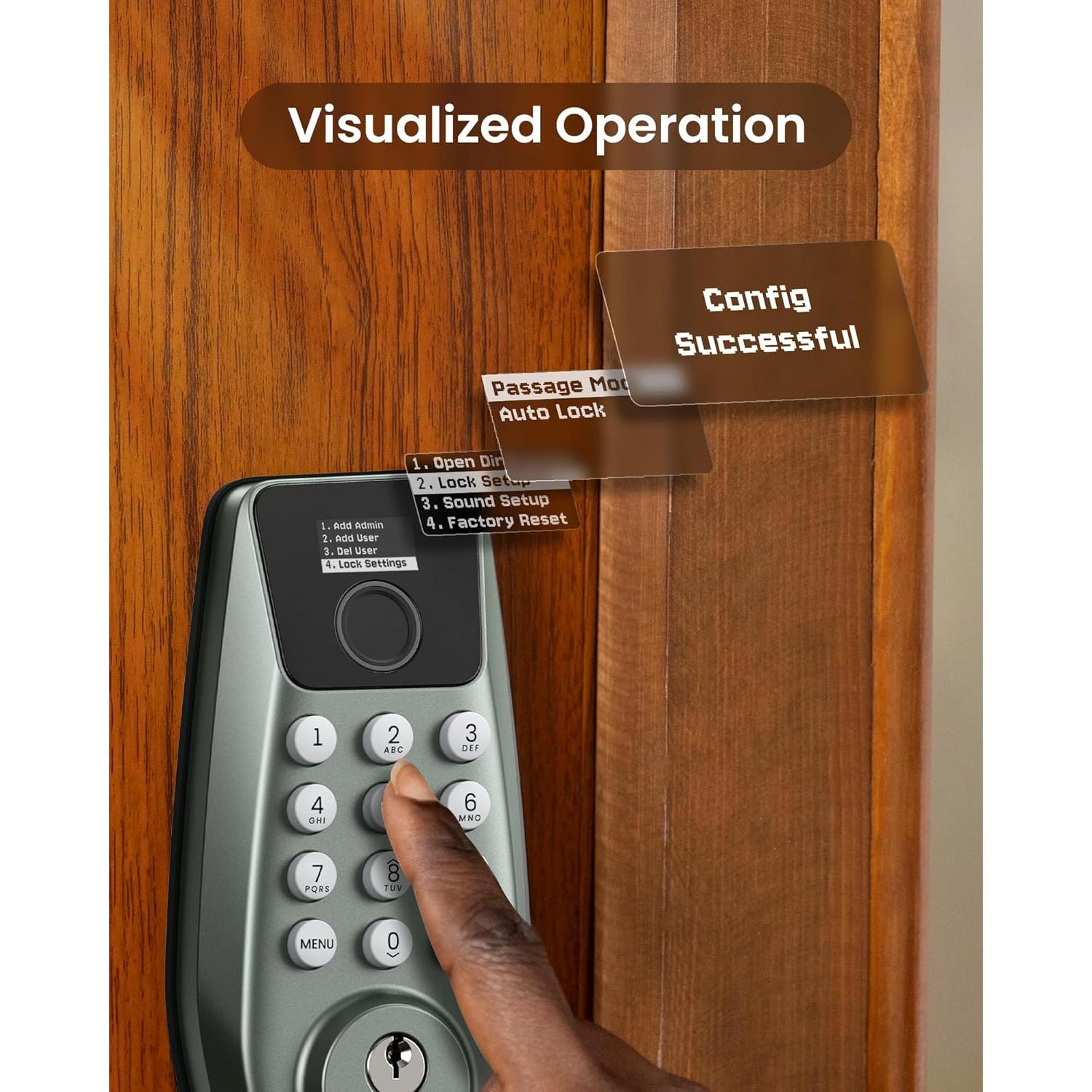 Cerradura inteligente DESLOC C110 con pantalla y huella dactilar