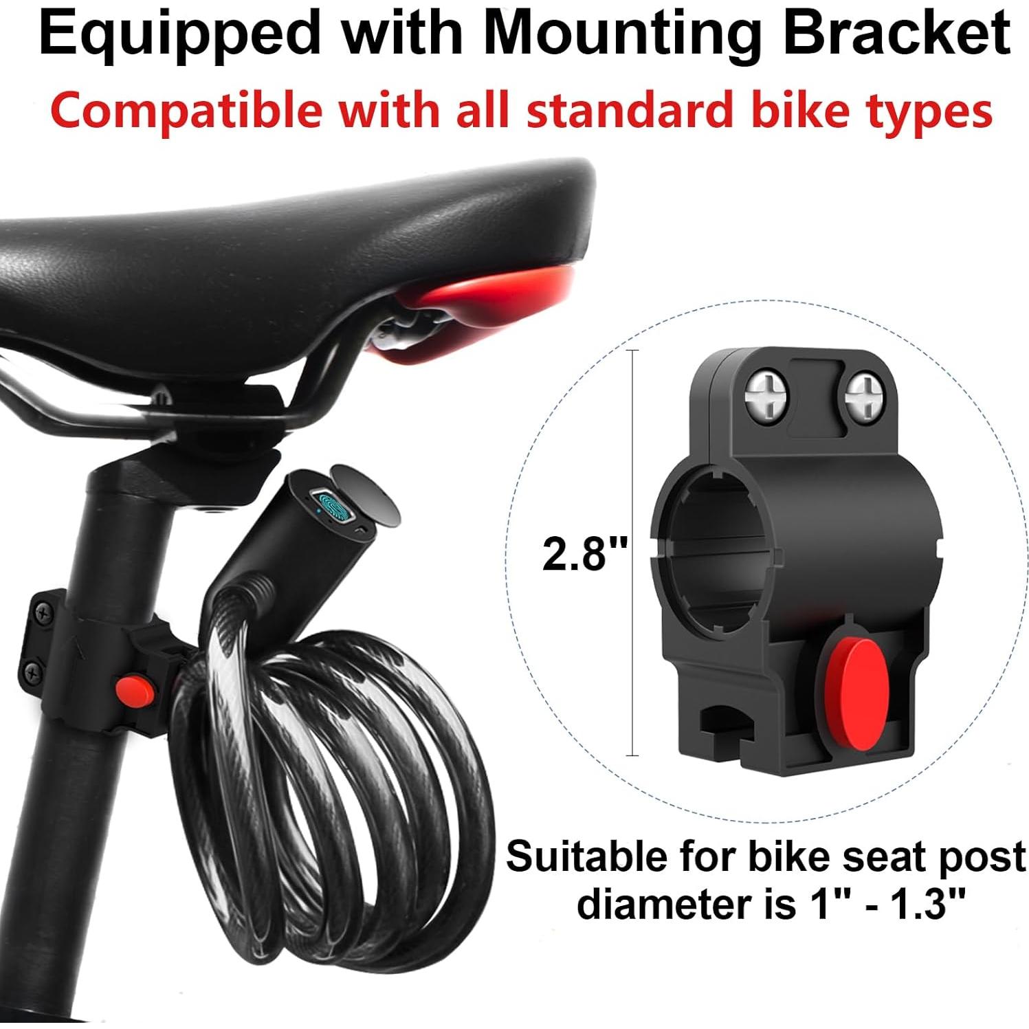 Candado Biométrico Bluetooth Anweller 1.49m Antirrobo Negro