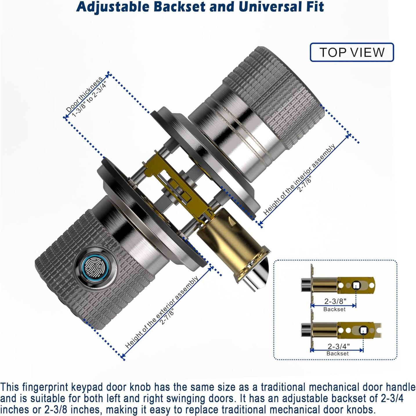 Cerradura Digital Biométrica iuknob IU-40 con Huella y Teclado