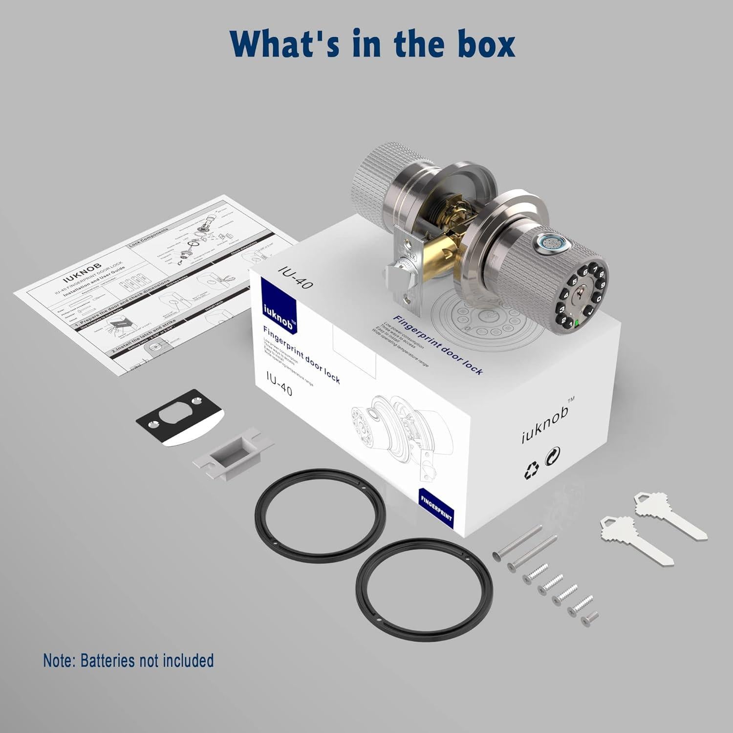 Cerradura Digital Biométrica iuknob IU-40 con Huella y Teclado