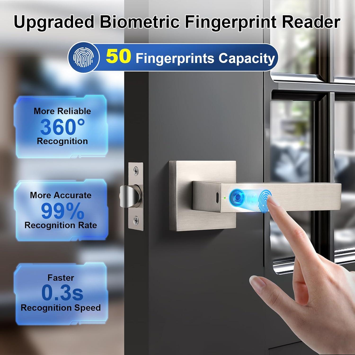 Cerradura Inteligente KNOBWELL con Huella Dactilar y App - Plata