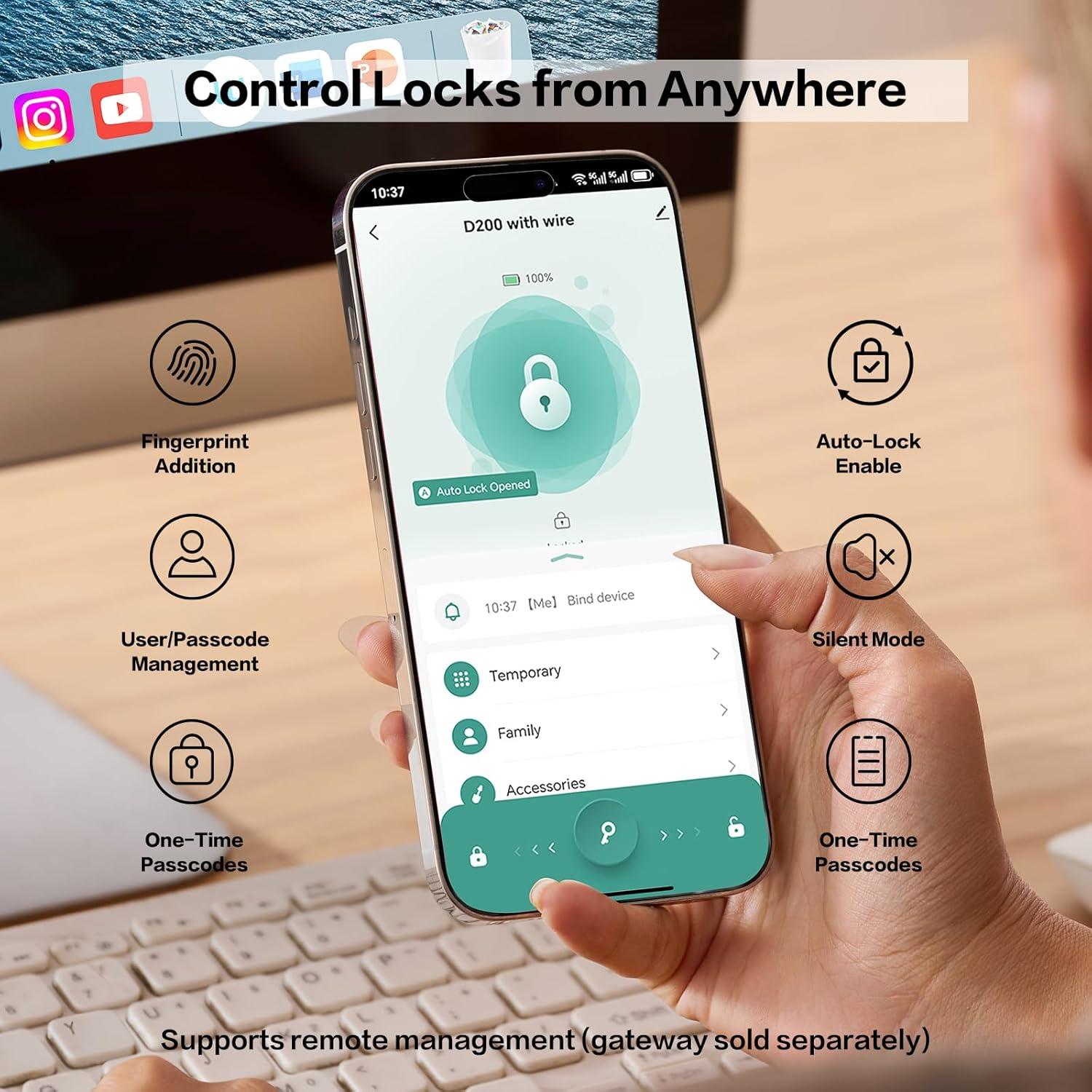 Cerradura Inteligente KEYLYNX 572 con Huella Dactilar y App
