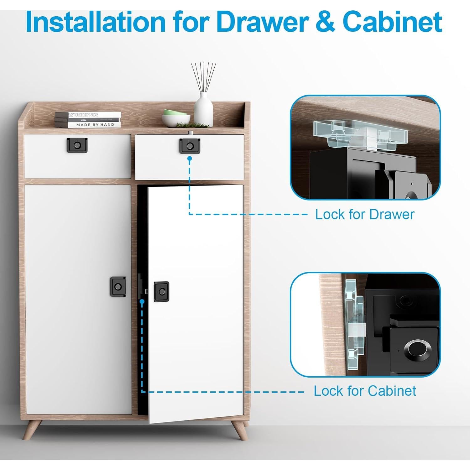 Cerradura Biométrica de Gabinete LLtronation F053, Negra, Impermeable