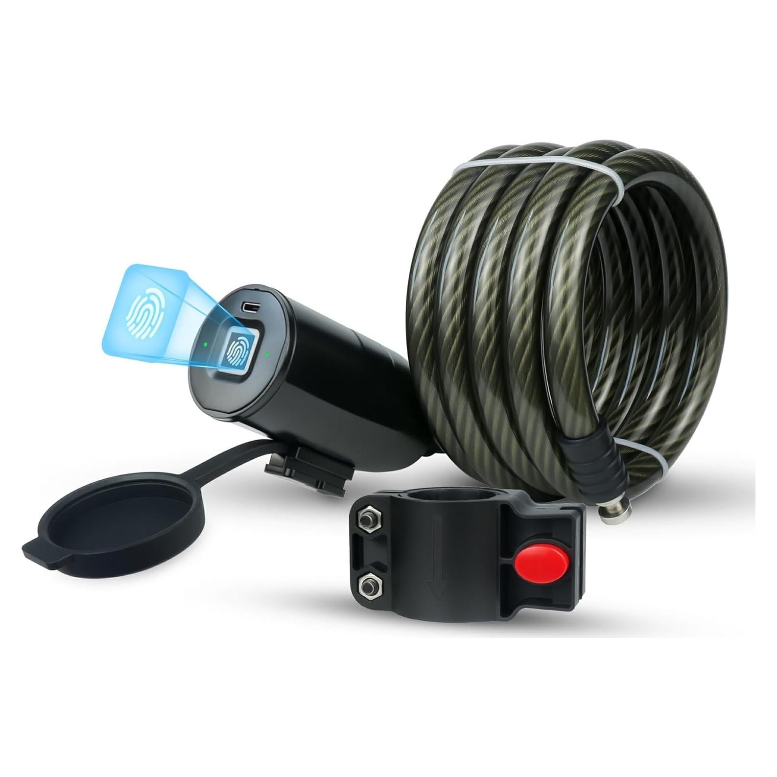 Candado de Bicicleta KENRONE Huella Dactilar 1.5m Antirrobo