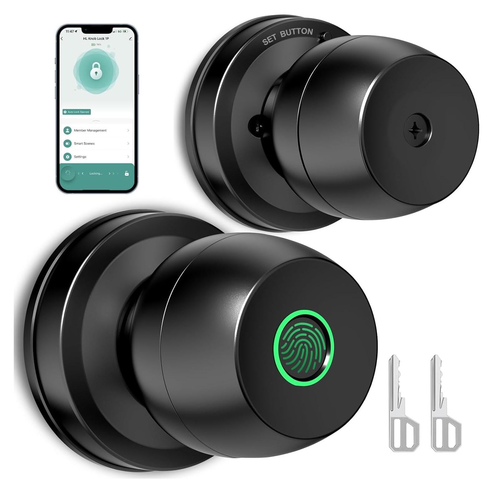 Cerradura Biométrica HEI LIANG con Huella Dactilar y App - Negro