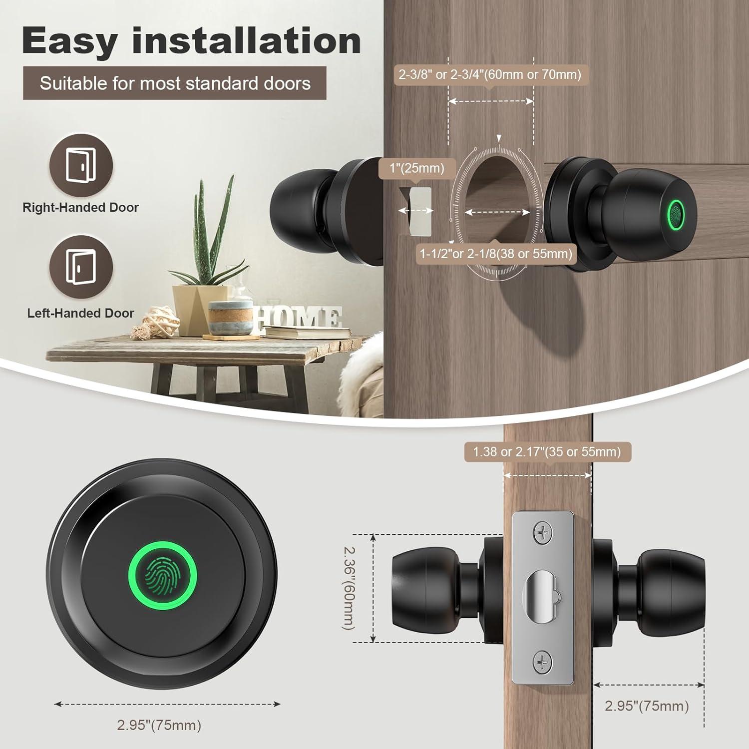 Cerradura Biométrica HEI LIANG con Huella Dactilar y App - Negro