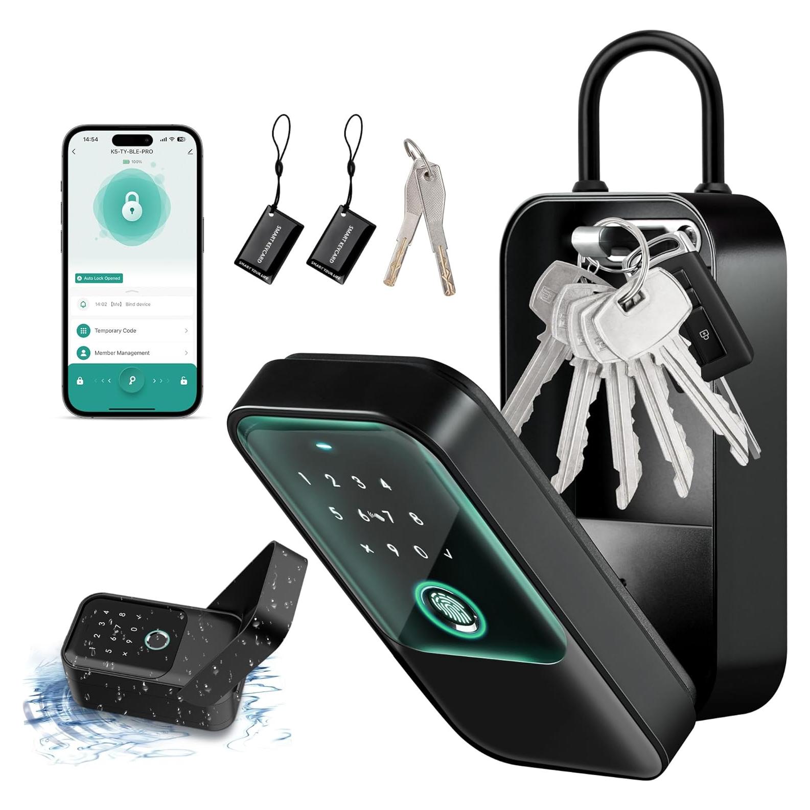 Caja de Llaves Inteligente Moquin con Bluetooth y 5 Métodos de Desbloqueo