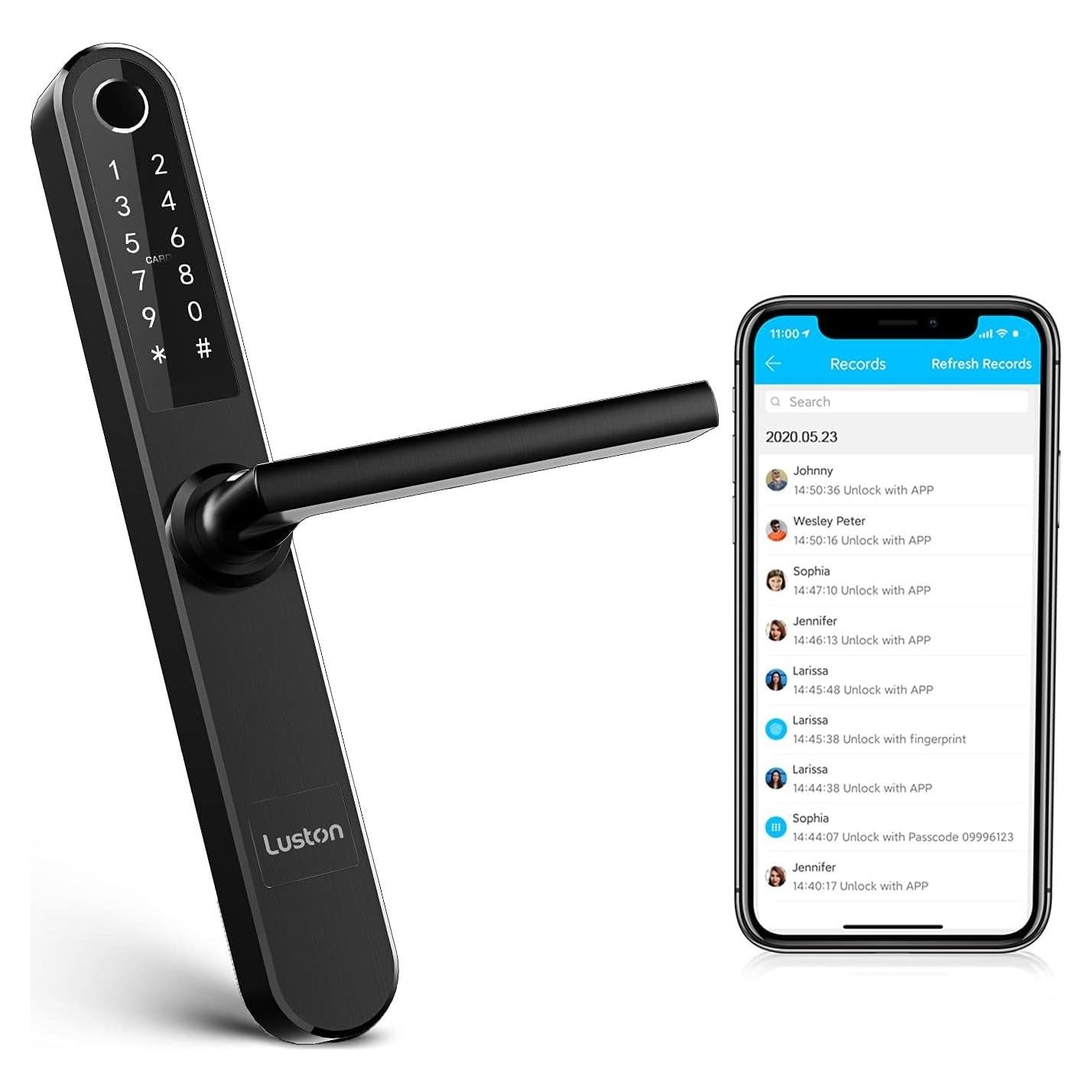 Cerradura Inteligente Luston LUS31 con Huella Dactilar y App