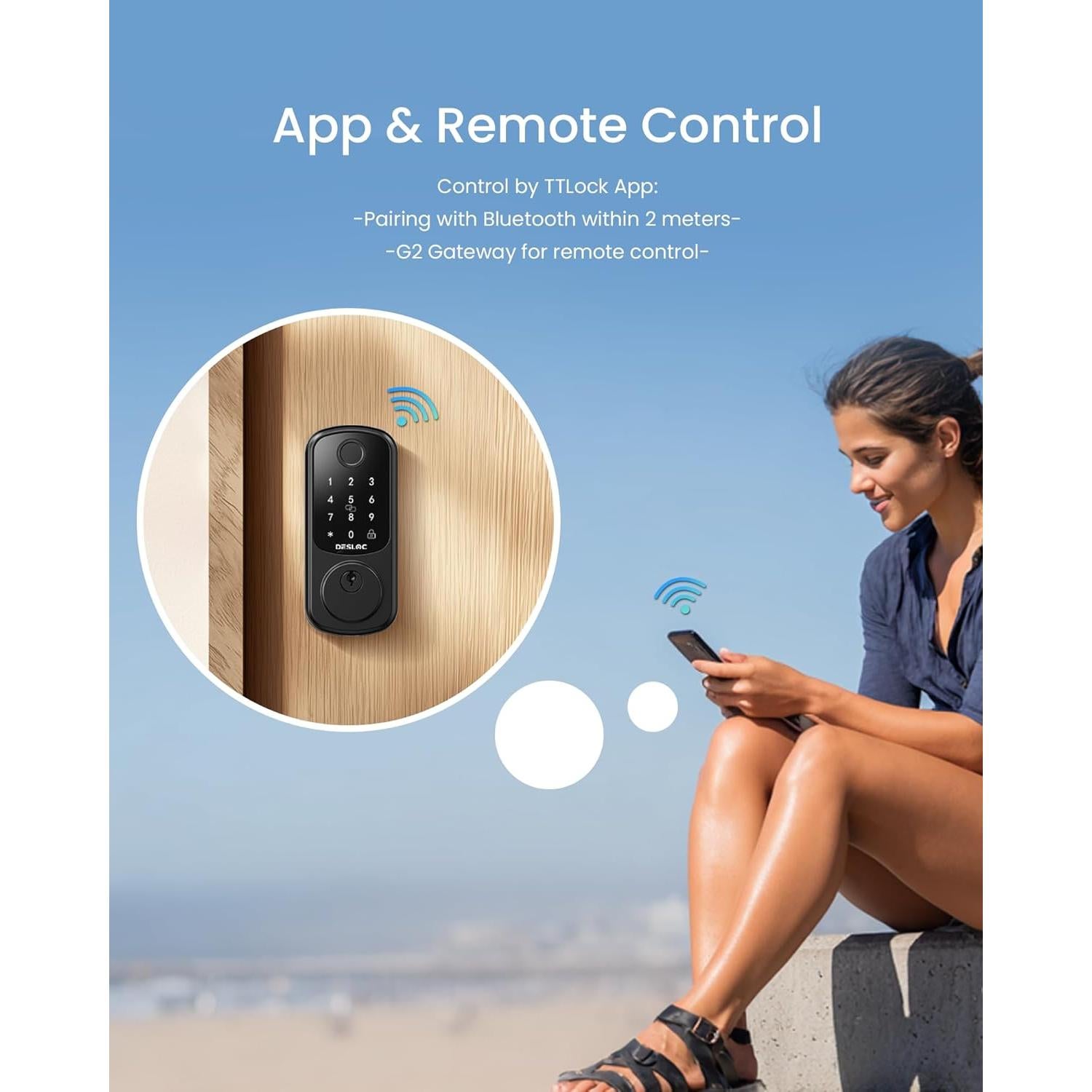 Cerradura Inteligente DESLOC B200 WiFi Biométrica con App