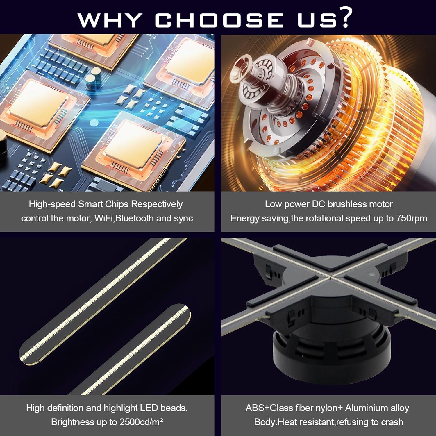 Ventilador Holográfico 3D HoloSpin F60 60 cm WiFi Bluetooth