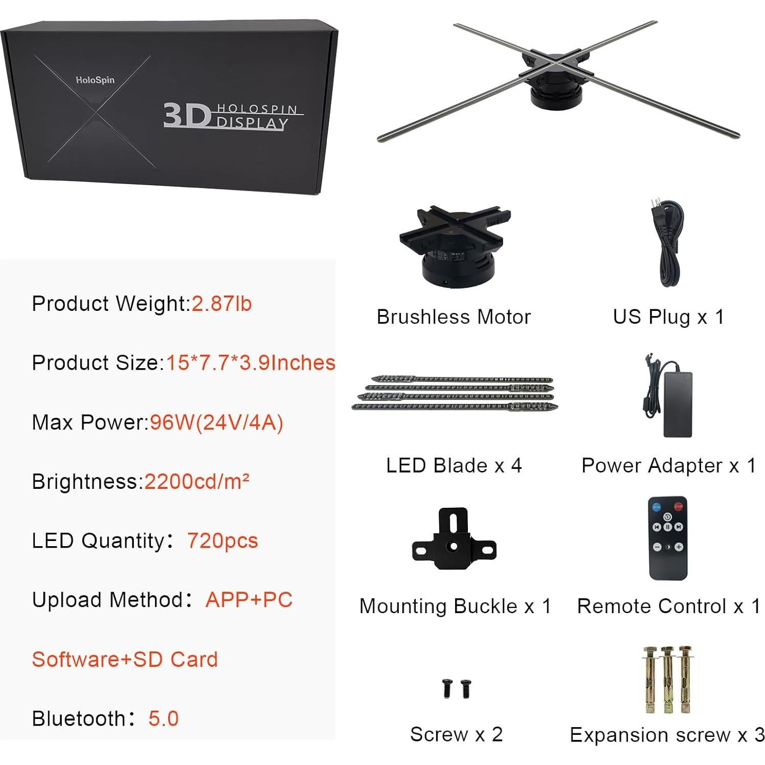 Ventilador Holográfico 3D HoloSpin F60 60 cm WiFi Bluetooth