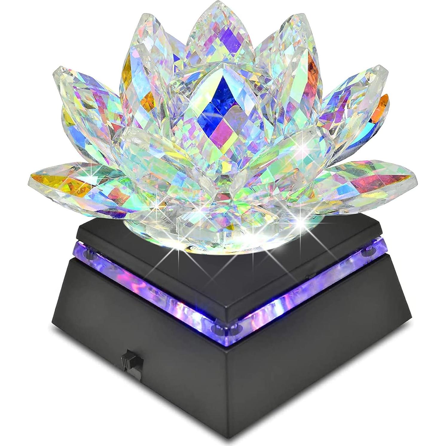 Base de Exhibición LED Cambiante Asente - Soporte para Cristales y Arte 2 Paquete