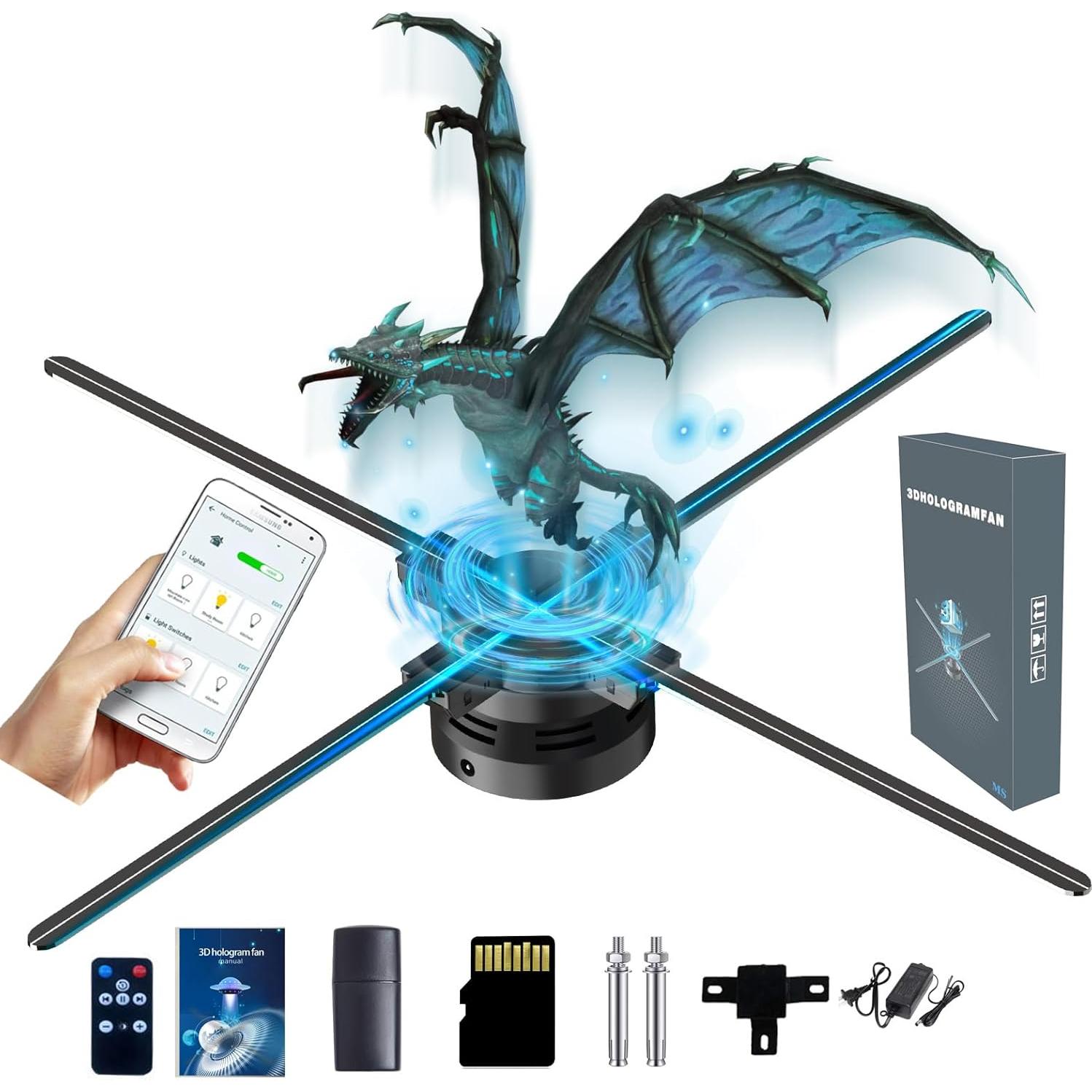 Ventilador Holográfico 3D Missyou 60CM con Cubierta Acrílica