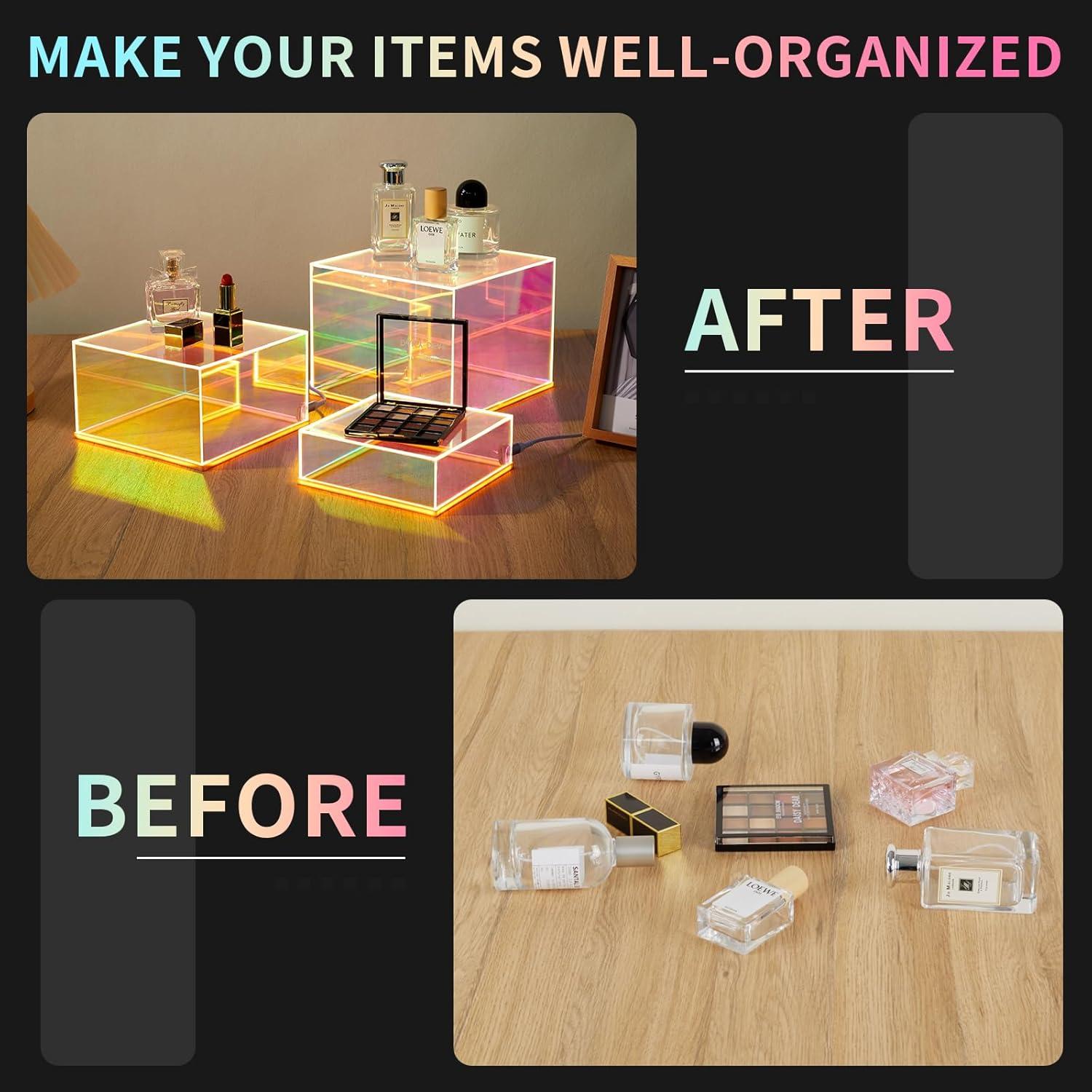 Juego de 3 Soportes Acrílicos con Luz LED Jolboldy