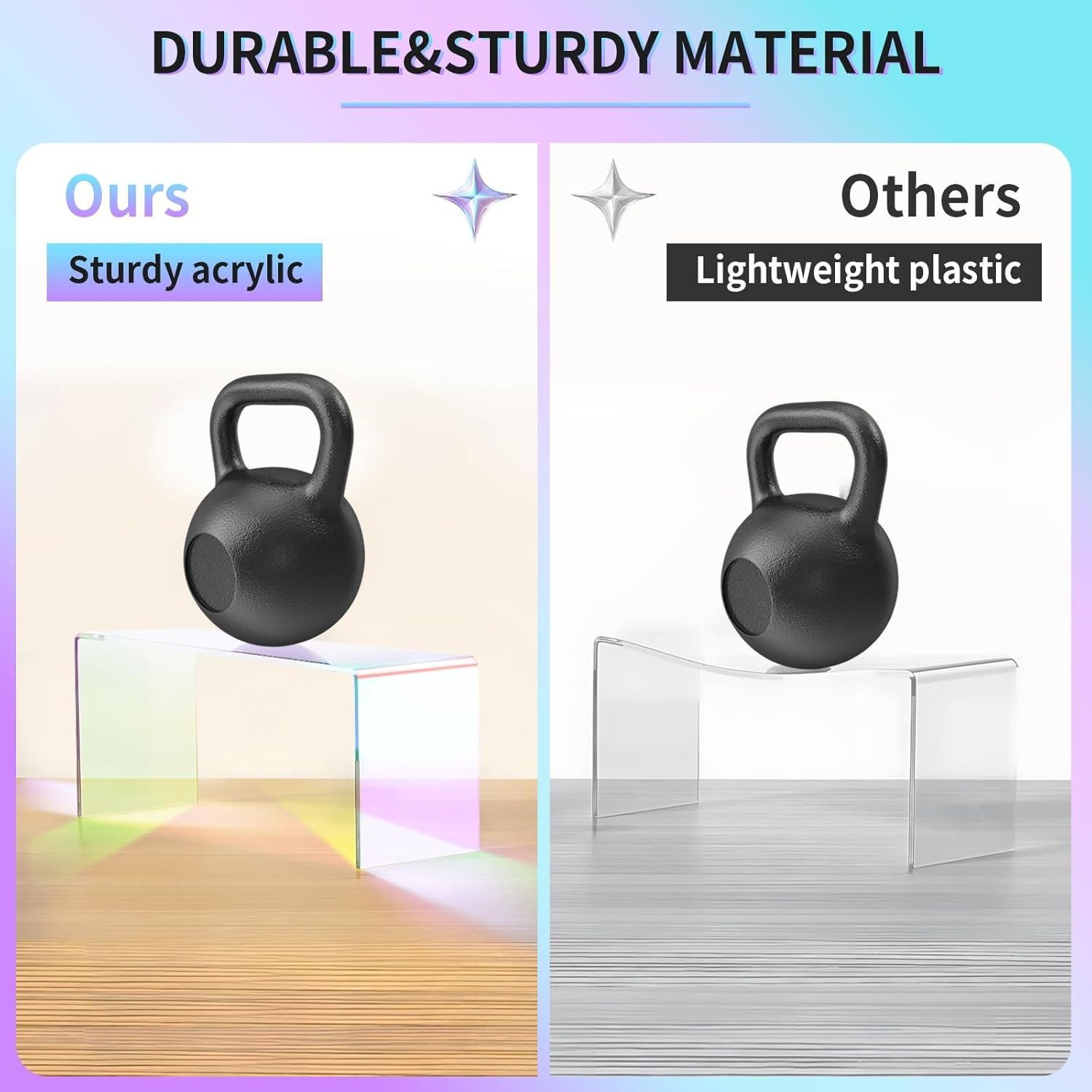 Soportes de Exhibición Acrílicos Jolboldy 8 Piezas Iridiscentes