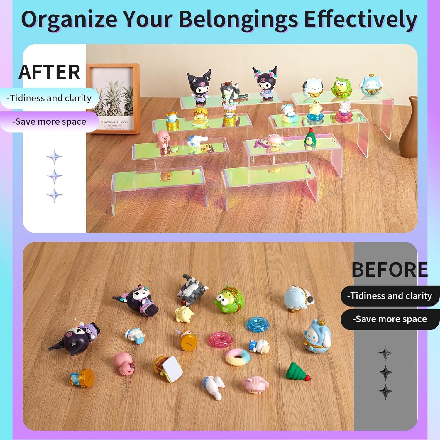 Soportes de Exhibición Acrílicos Jolboldy 8 Piezas Iridiscentes