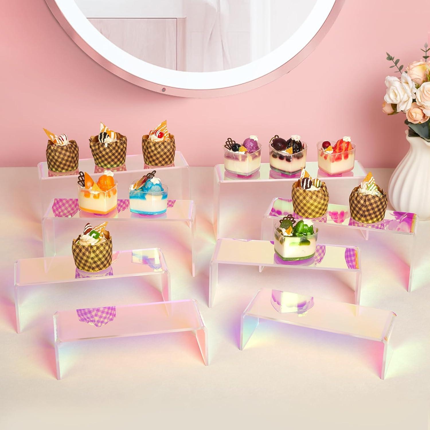 Soportes de Exhibición Acrílicos Jolboldy 8 Piezas Iridiscentes