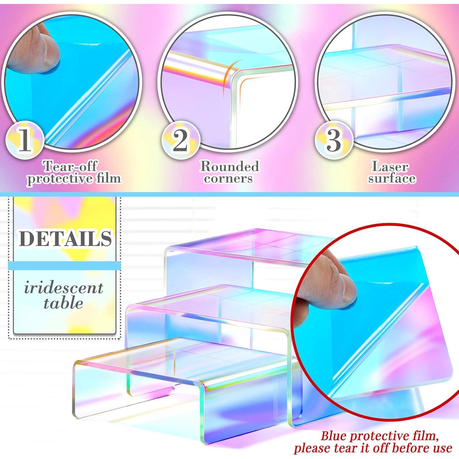 Queekay 6 Soportes Acrílicos Arcoíris 3 Niveles para Exhibición