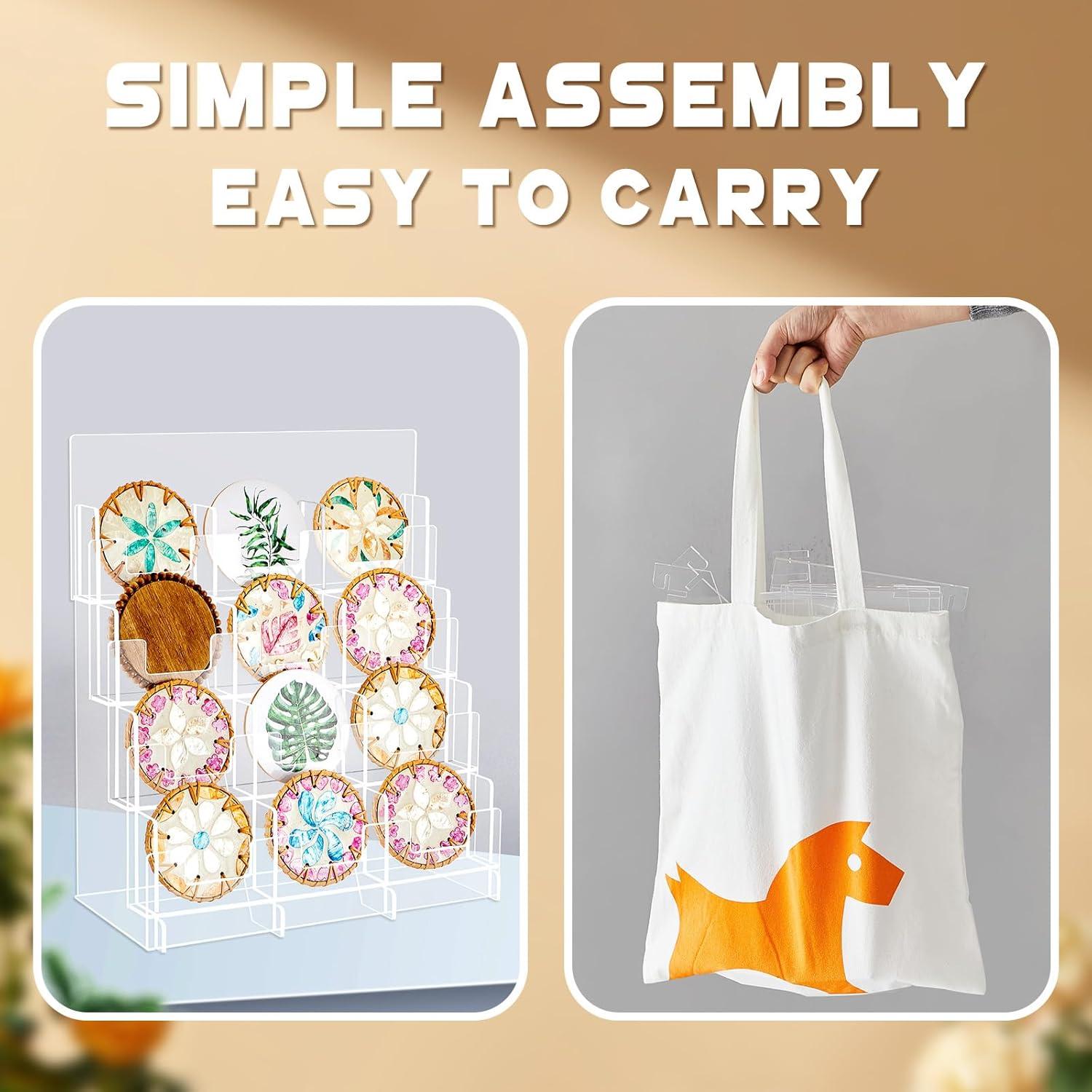 Soporte Acrílico para Stickers de 12 Bolsillos 34.3x17.8cm Yuntau