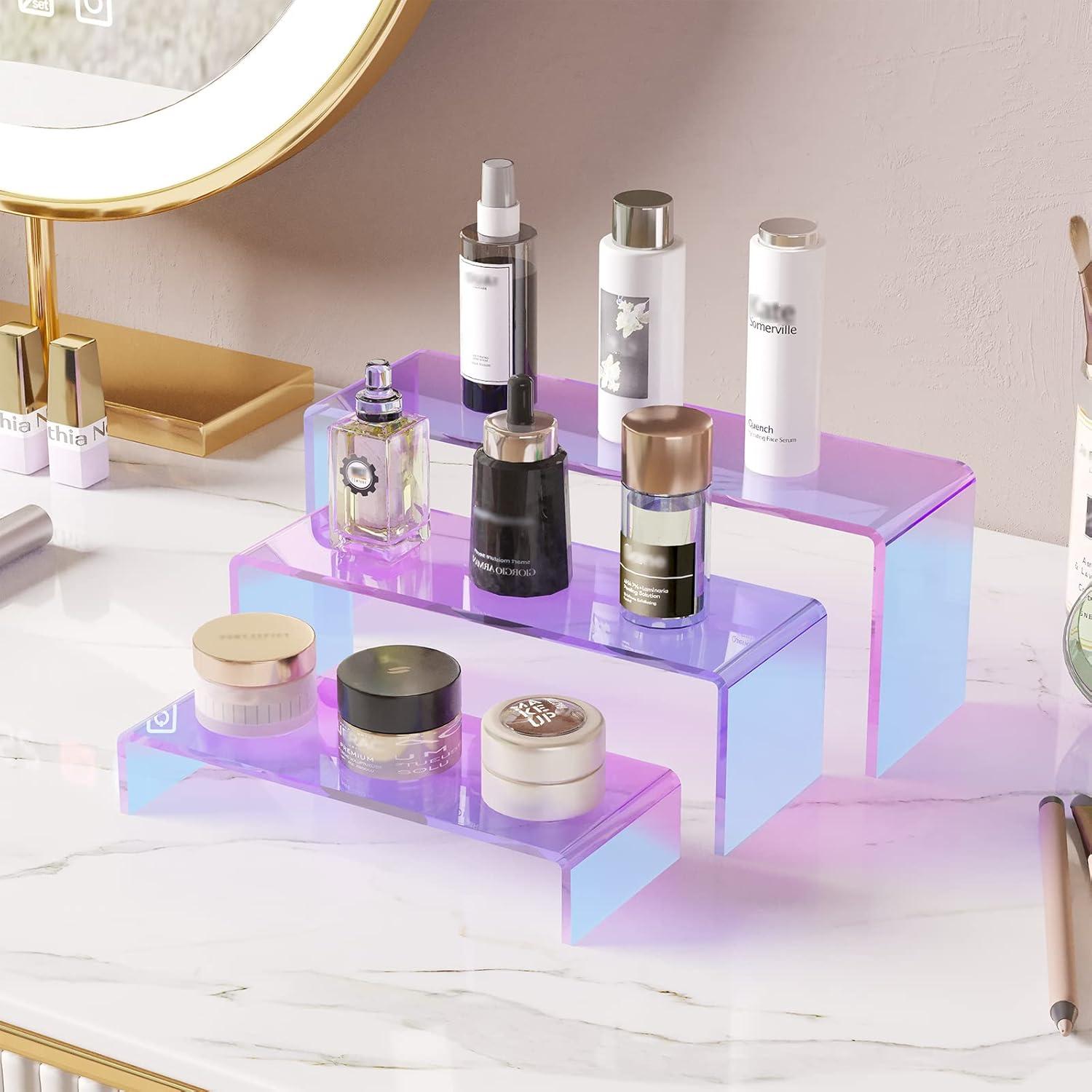 Soportes Acrílicos Iridiscentes 6 Pcs para Exhibición de Postres