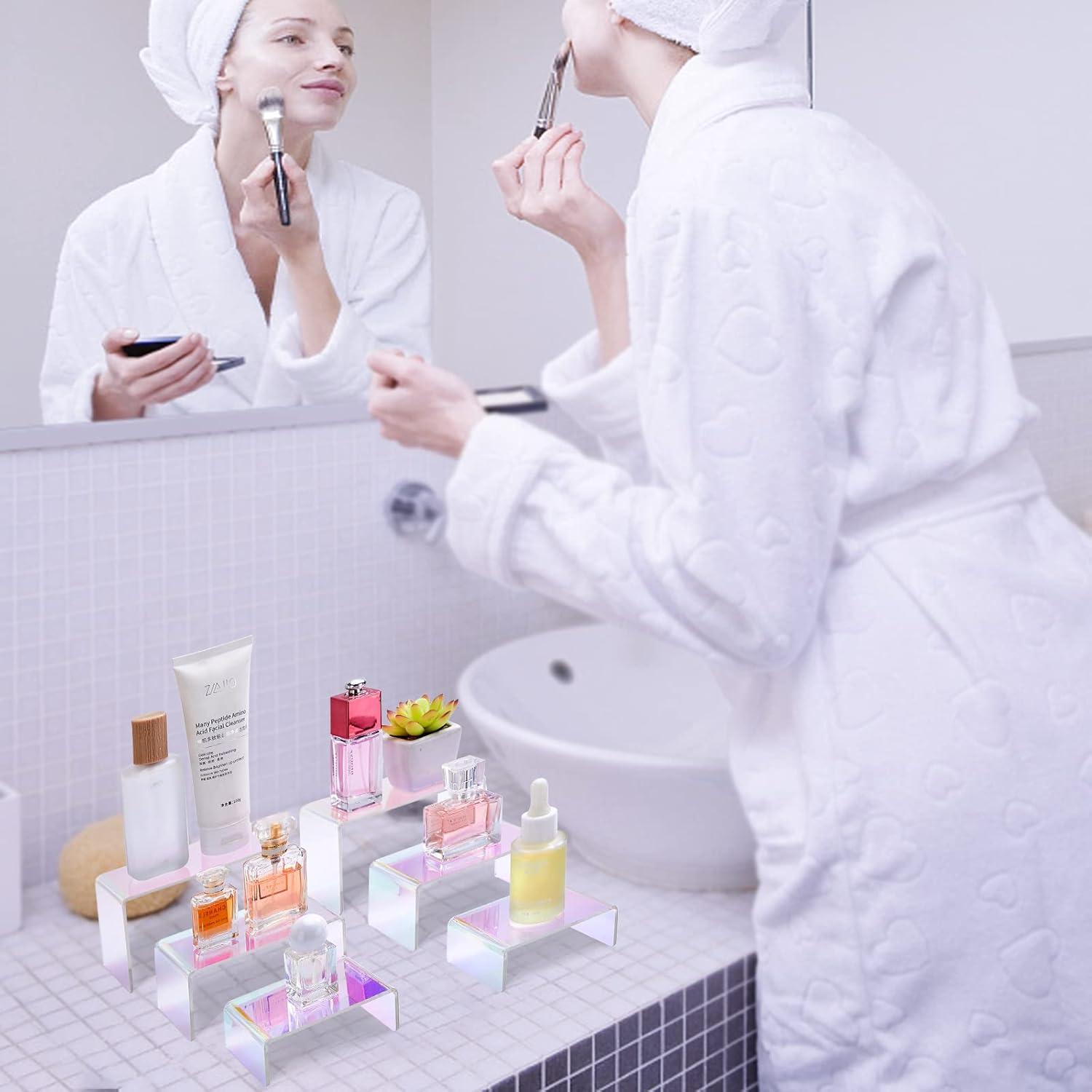 Soportes Acrílicos Iridiscentes 6 Pcs para Exhibición de Postres