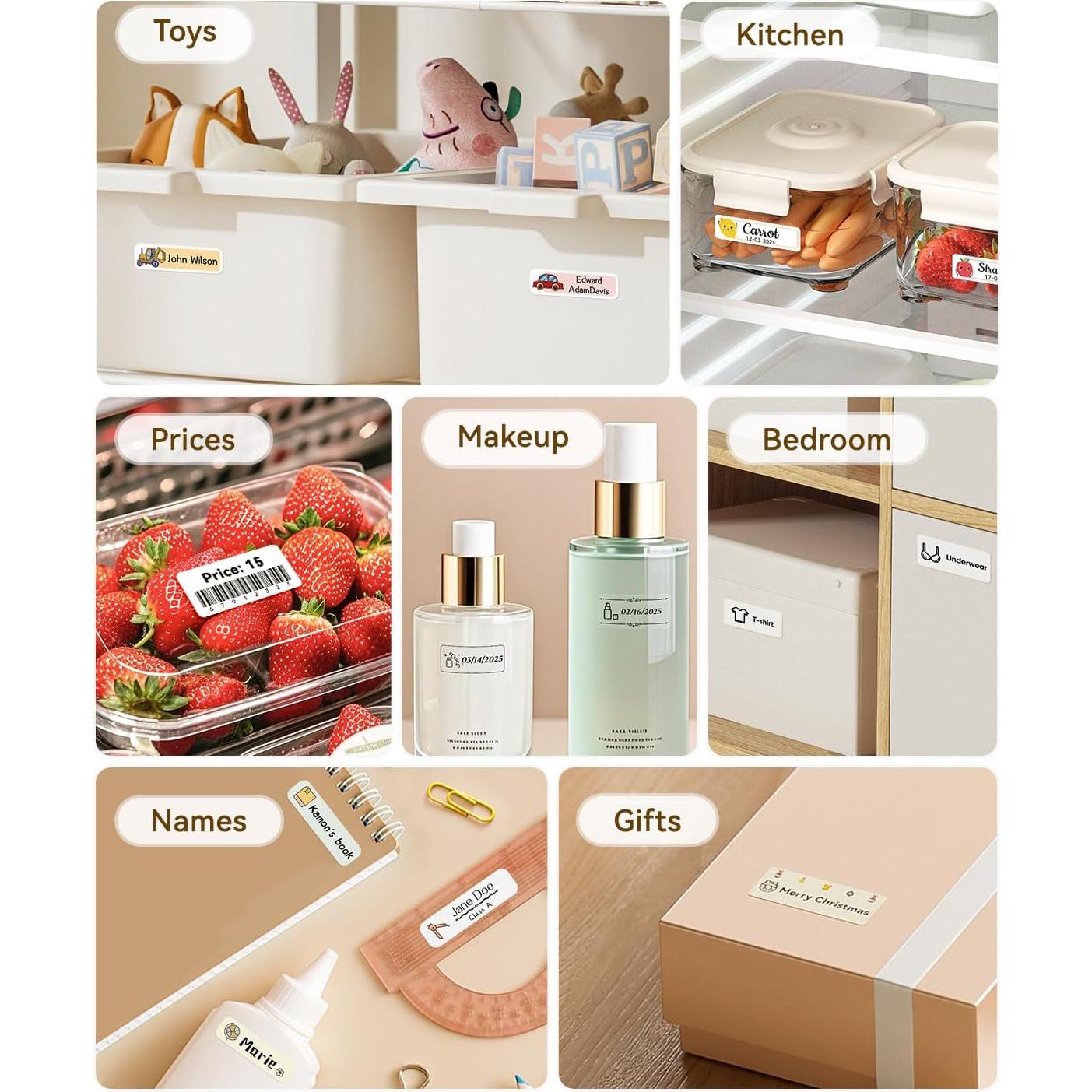 Máquina de Etiquetas NIIMBOT D110M con 3 Rollos 1.19x2.21cm