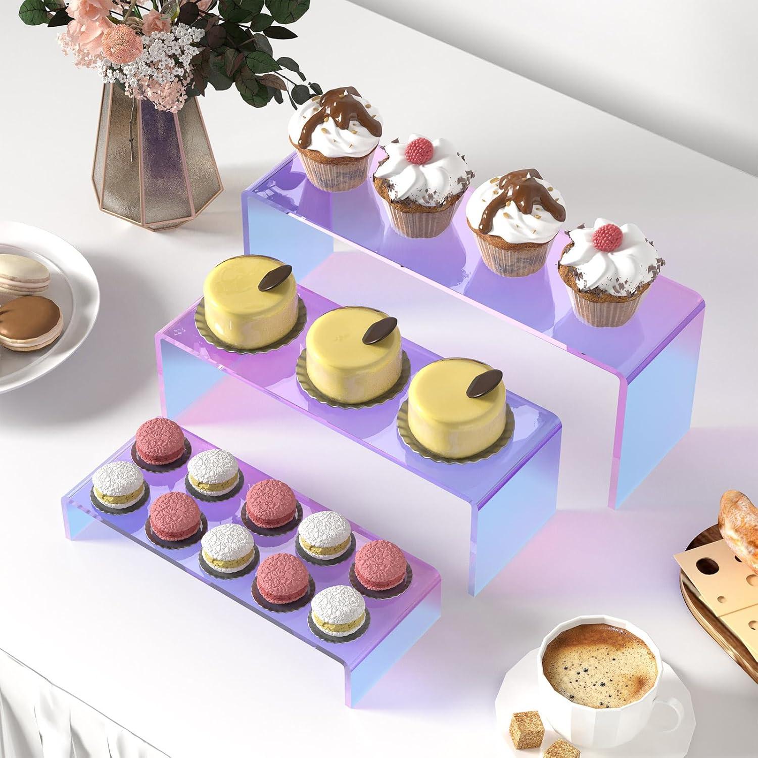 3 Pcs Soportes de Exhibición Acrílico Iridiscente WEITELAI