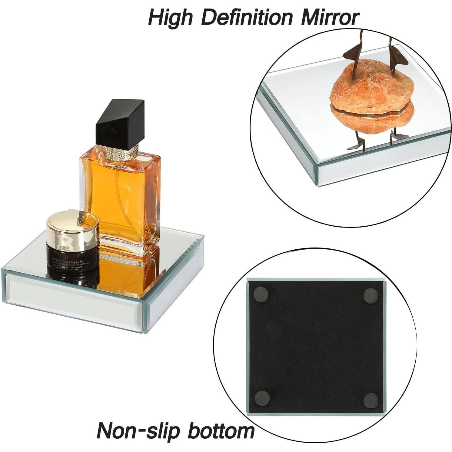 Soportes de Exhibición Espejados Hipiwe 10x10 cm - 2 Paquetes