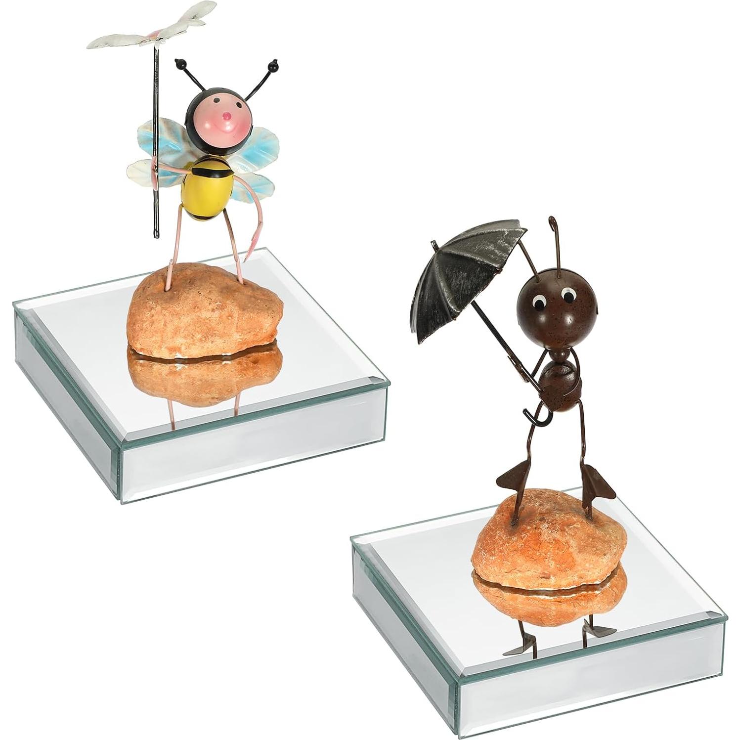 Soportes de Exhibición Espejados Hipiwe 10x10 cm - 2 Paquetes