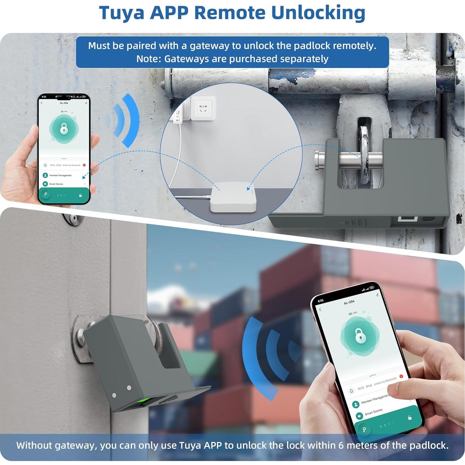 Candado Biométrico KENRONE D-Shape con App Tuya y Huella Digital