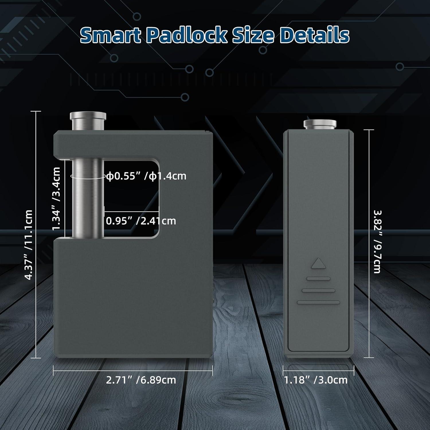 Candado Biométrico KENRONE D-Shape con App Tuya y Huella Digital