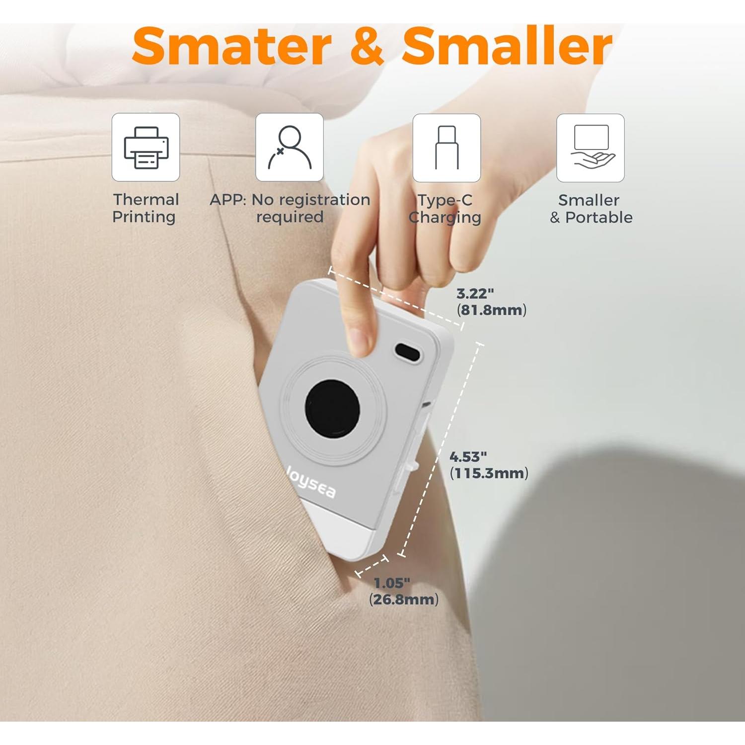 Máquina de Etiquetas Térmica Joysea OP1 Mini Bluetooth Gris