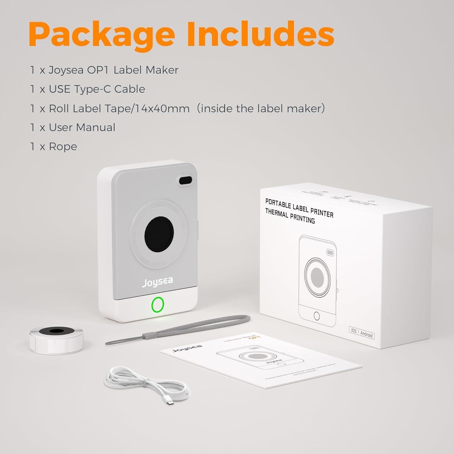 Máquina de Etiquetas Térmica Joysea OP1 Mini Bluetooth Gris