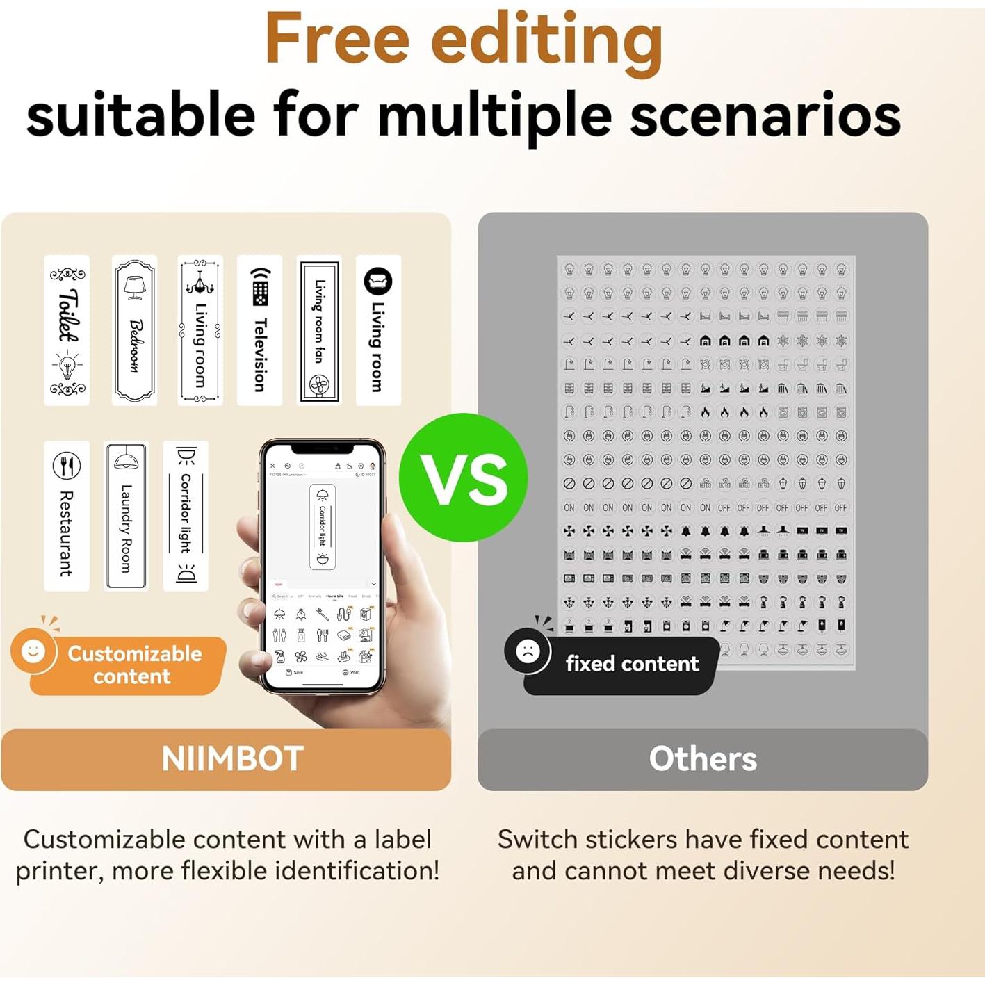 Cinta de Etiquetas Térmicas NIIMBOT 3 Rollos para Interruptor D